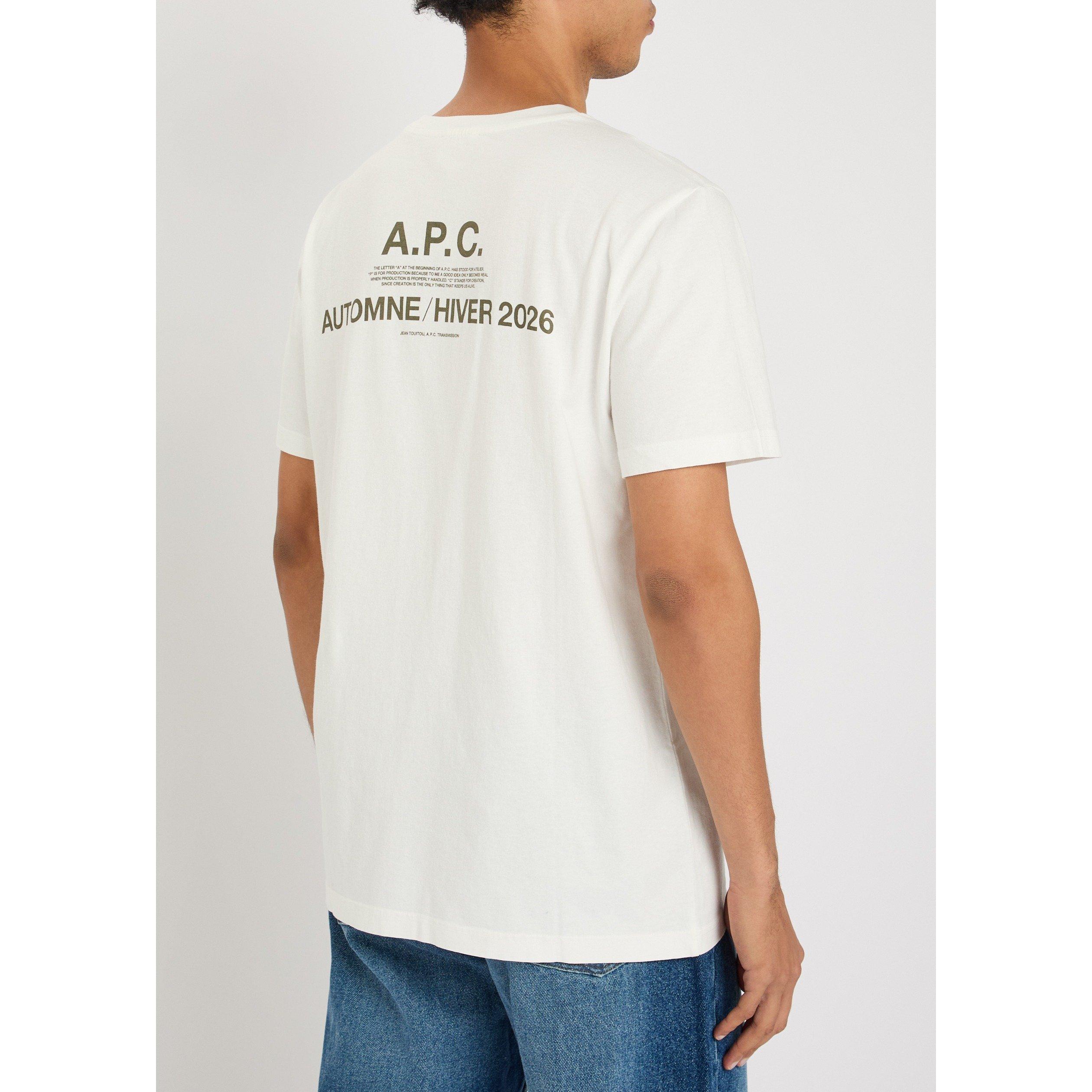WHITE - APC - Men's Back Logo Short-Sleeve Cotton T-Shirt - 3