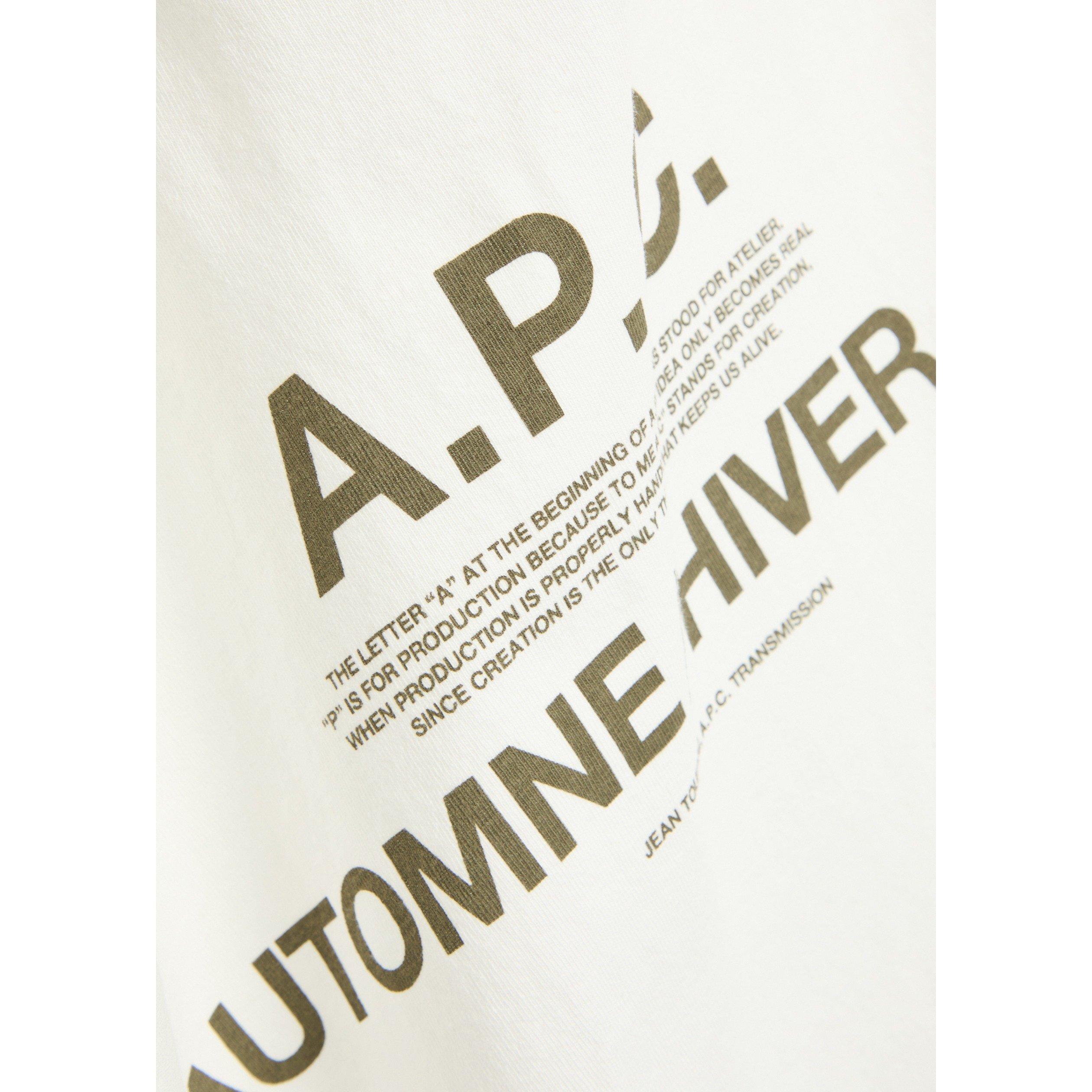 WHITE - APC - Men's Back Logo Short-Sleeve Cotton T-Shirt - 4