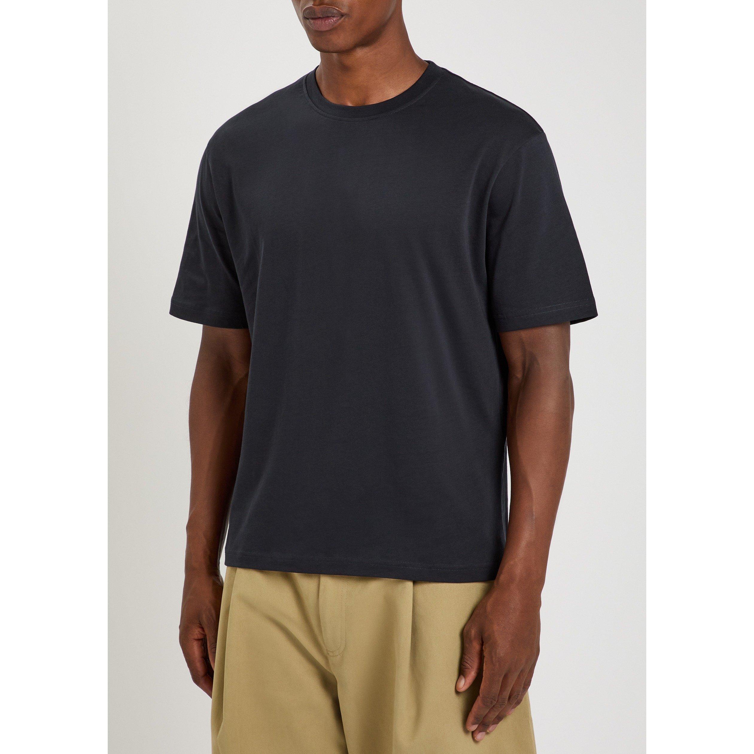NEARLY BLACK - Studio Nicholson - BRANDED SHORT SLEEVE T SHIRT - 2