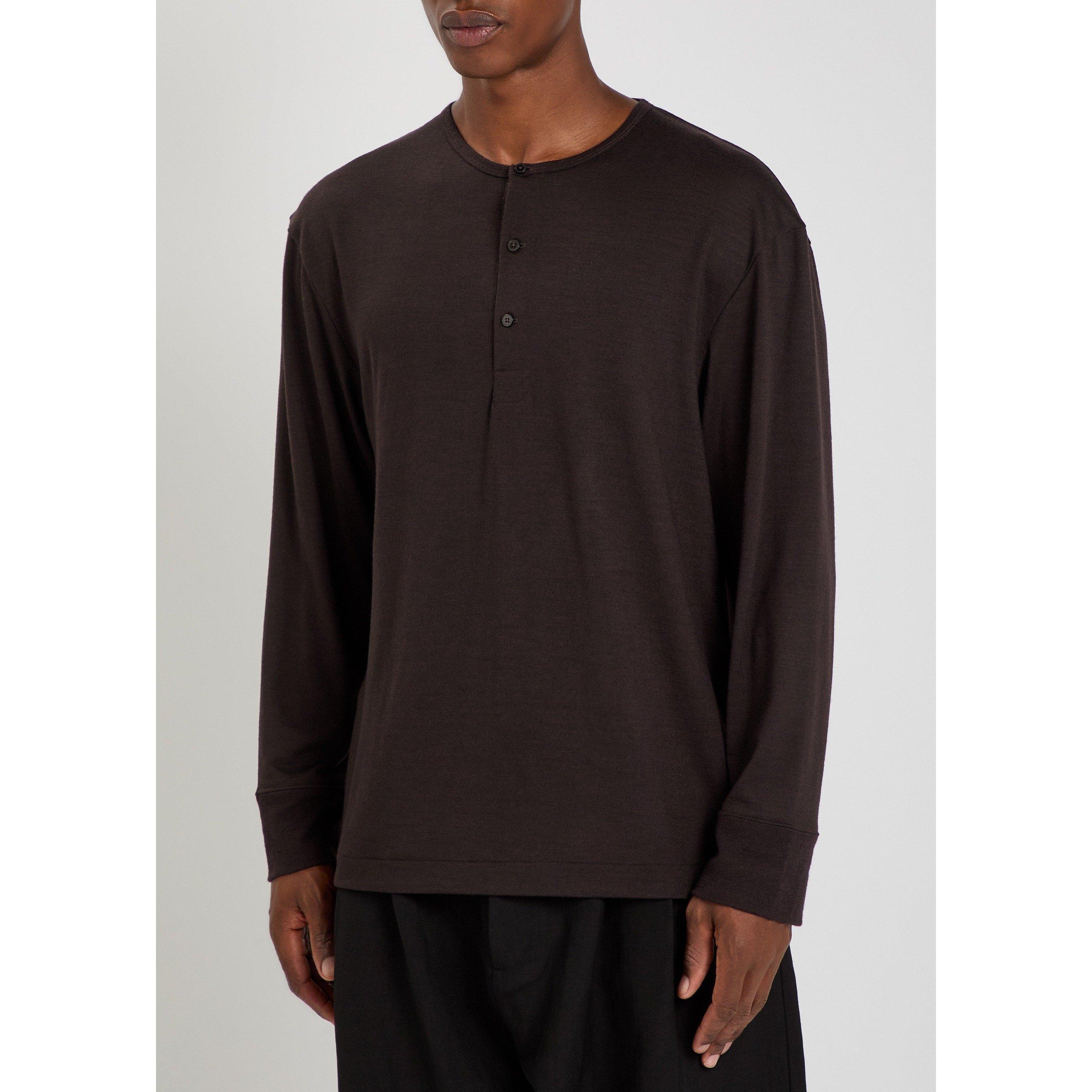 PURPLE DARK - Studio Nicholson - JERSEY - HENLEY L/S T-SHIRT - 2