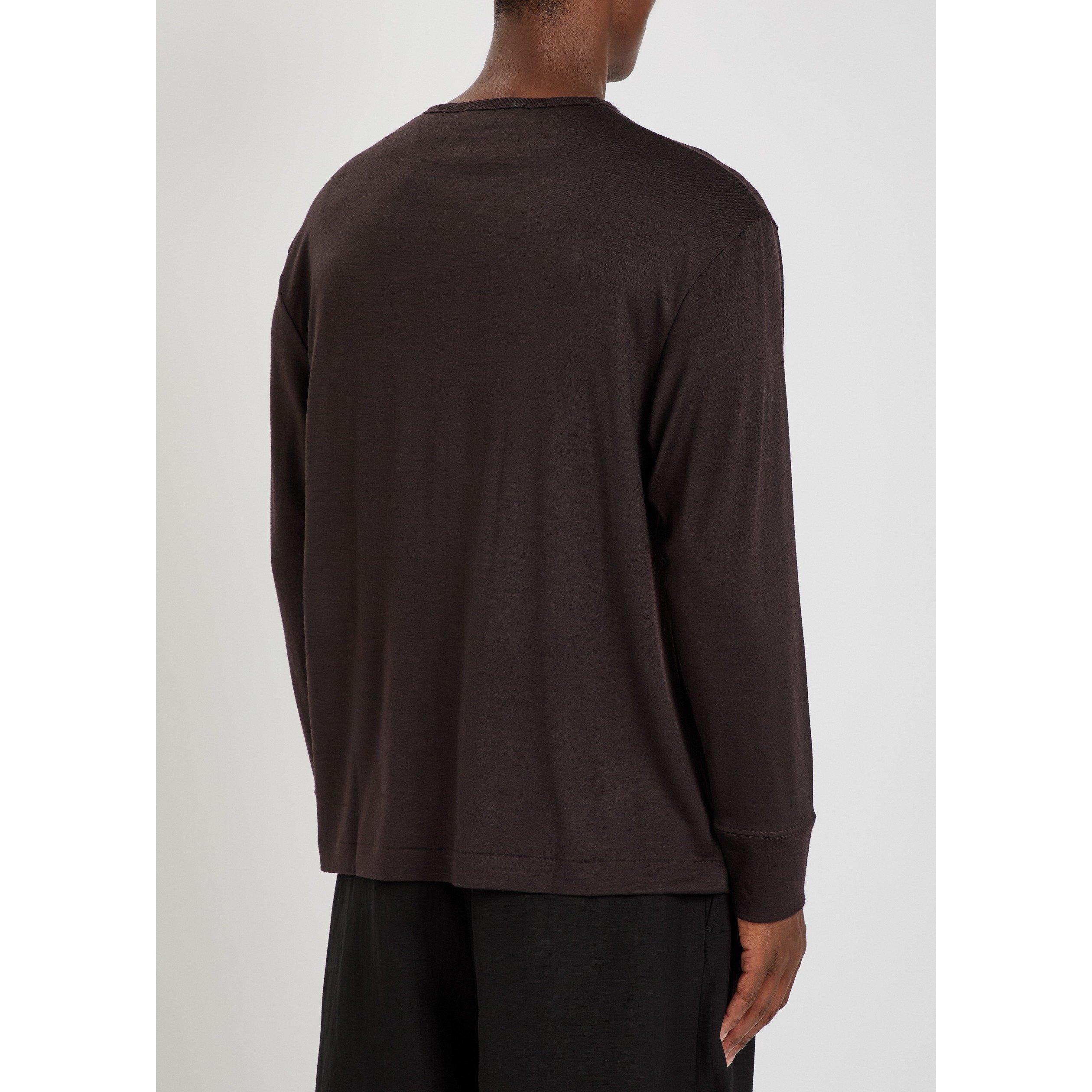 PURPLE DARK - Studio Nicholson - JERSEY - HENLEY L/S T-SHIRT - 3