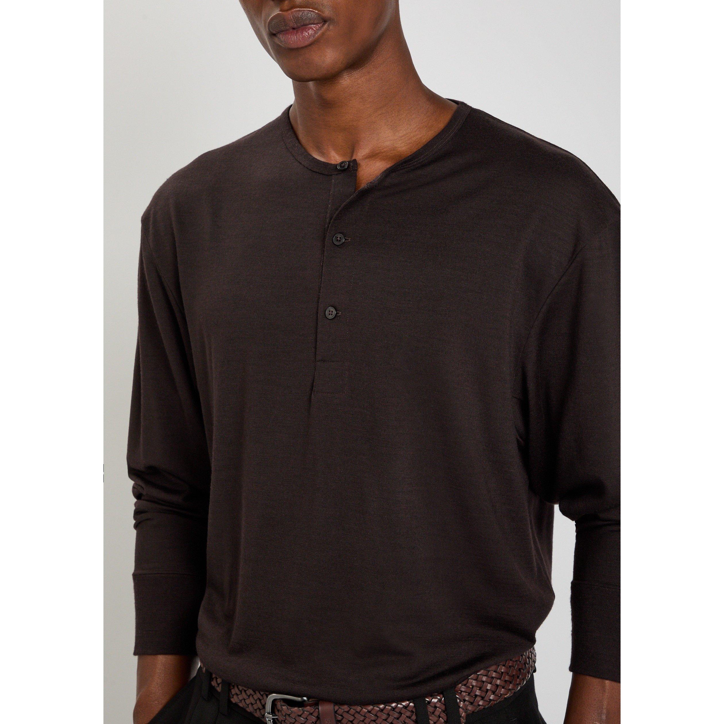 PURPLE DARK - Studio Nicholson - JERSEY - HENLEY L/S T-SHIRT - 4