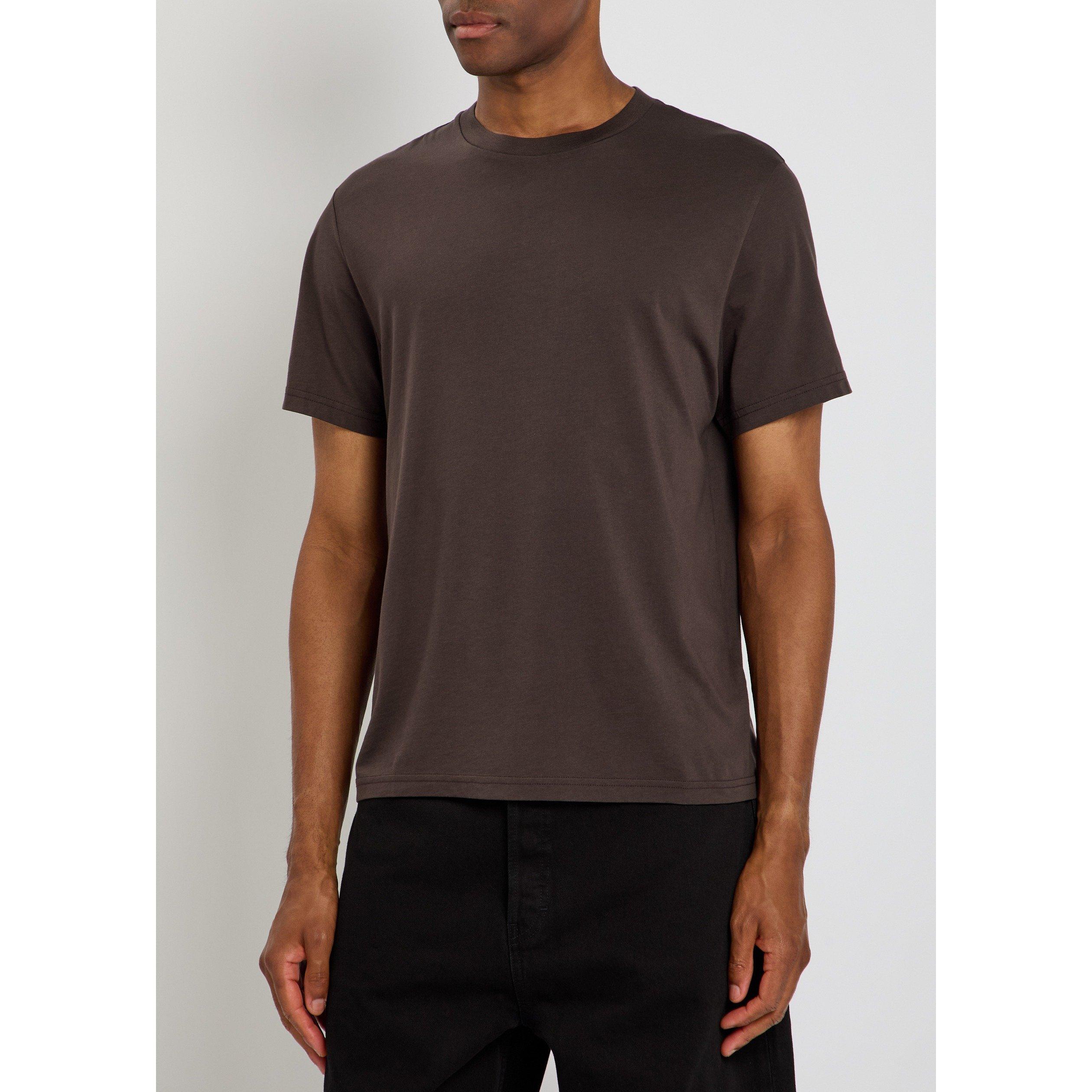 BROWN - Frame - Men's Cotton Short-Sleeve Crew-Neck T-Shirt - 2