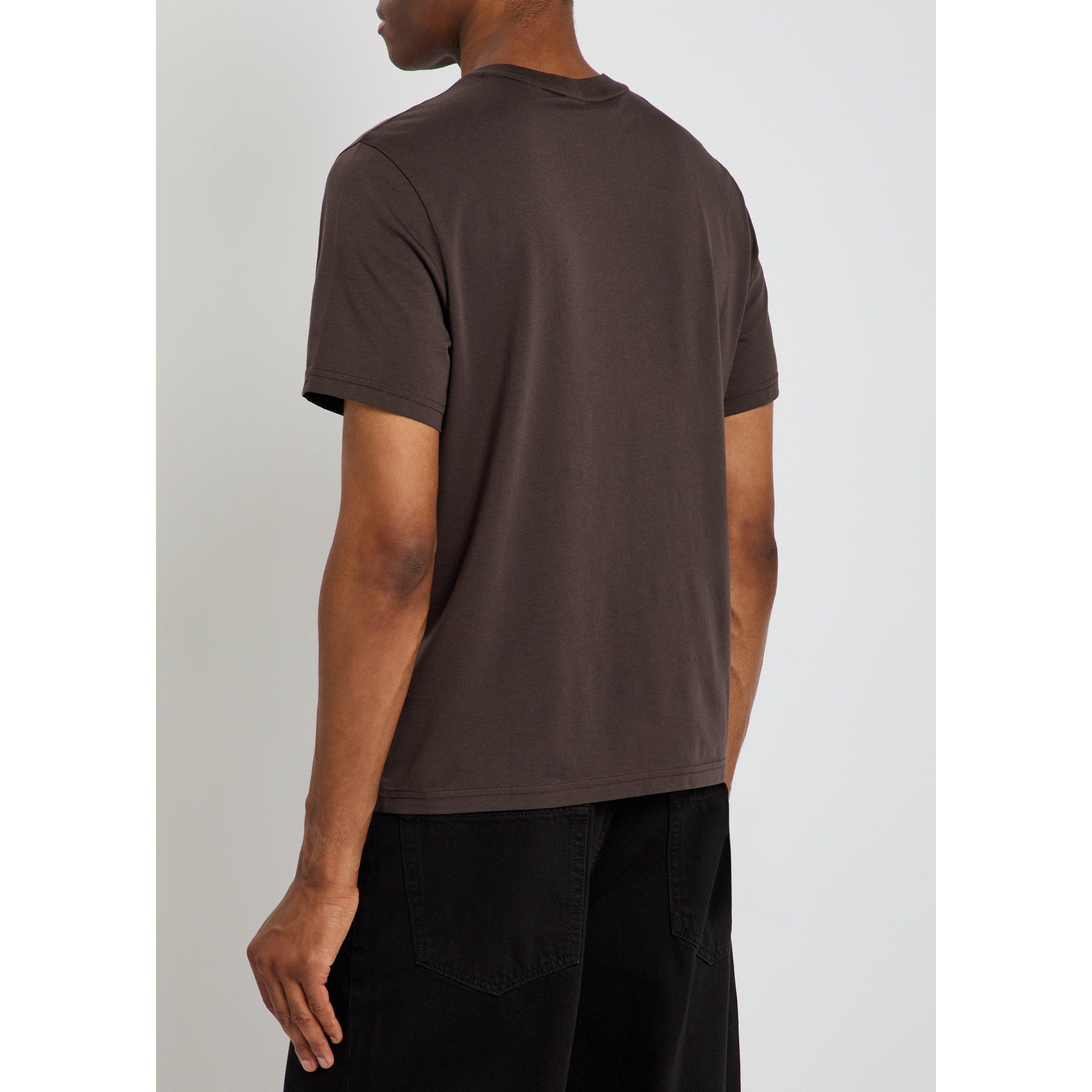 BROWN - Frame - Men's Cotton Short-Sleeve Crew-Neck T-Shirt - 3