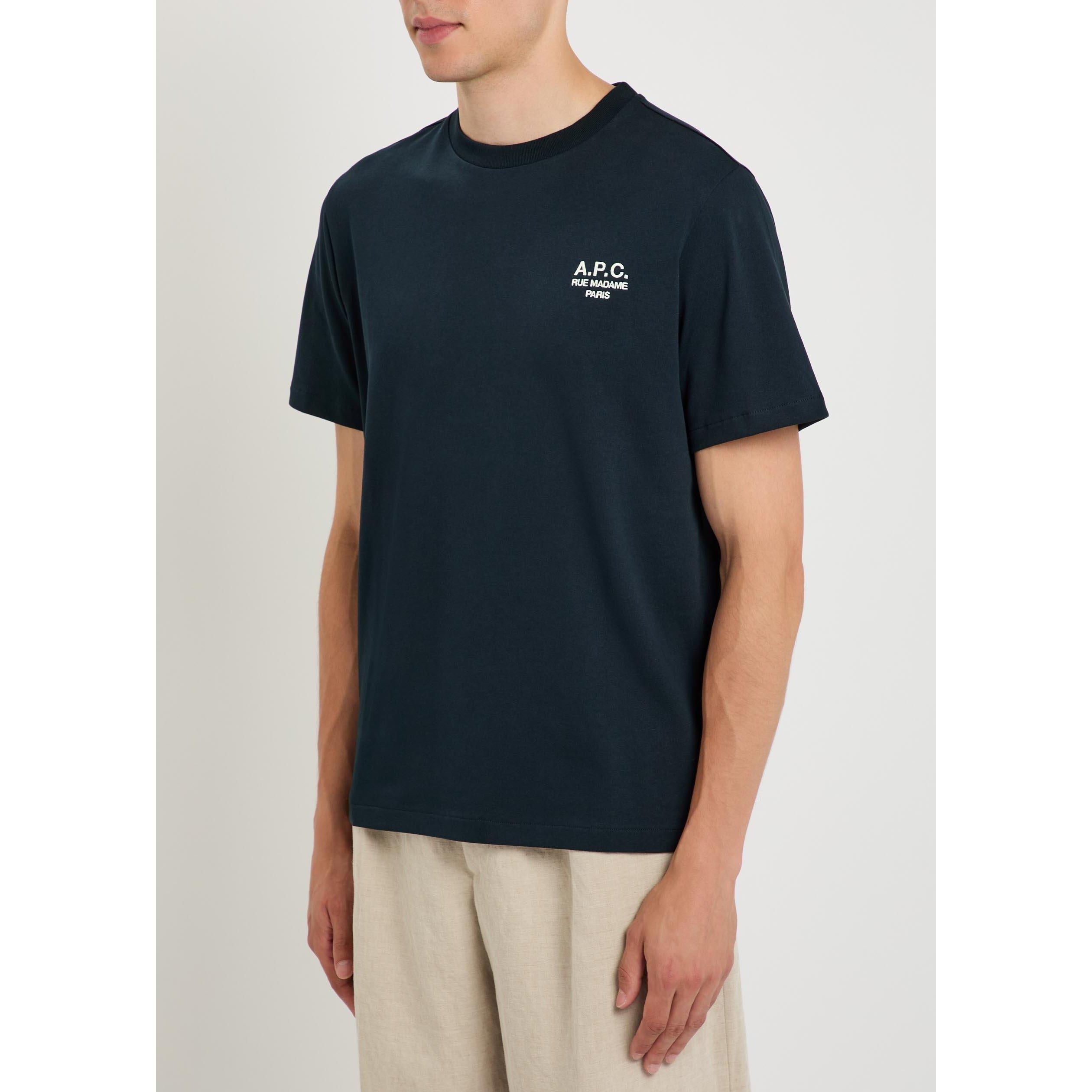 NAVY AND OTHER - APC - Men's Cotton Embroidered Logo Short-Sleeve T-Shirt - 2