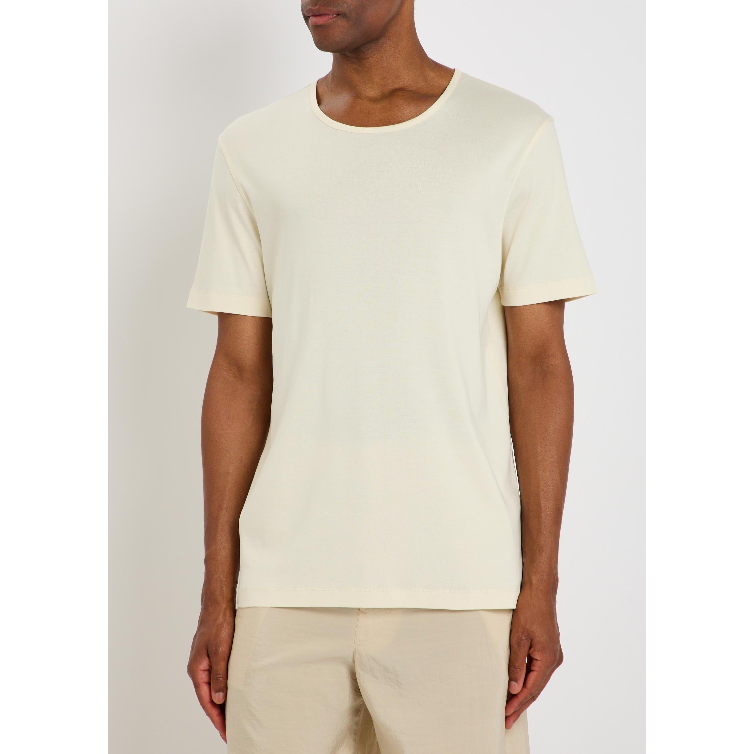 CREAM - Lemaire - Men's U Neck Cotton T-Shirt - 2