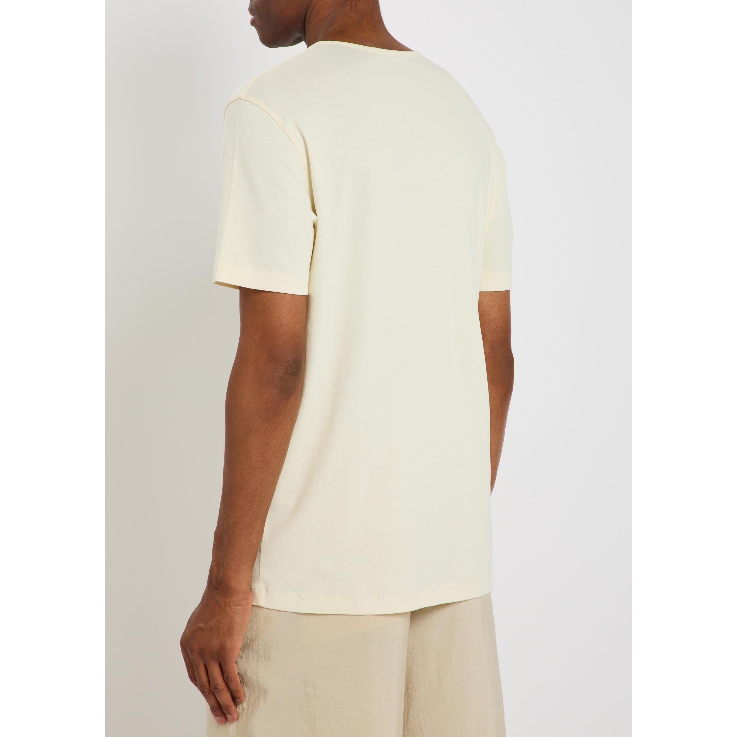 CREAM - Lemaire - Men's U Neck Cotton T-Shirt - 3