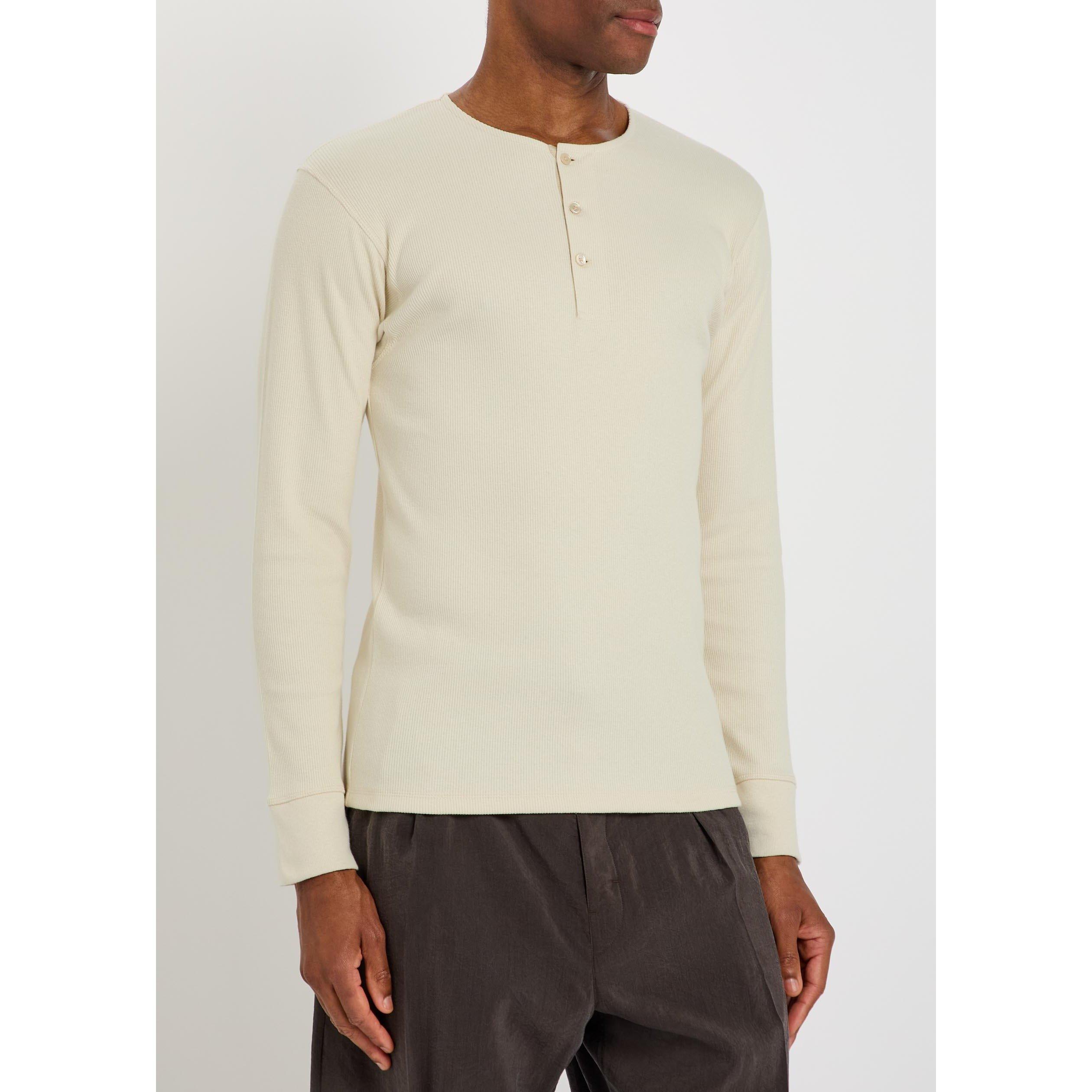 OFF WHITE - Lemaire - Men's Cotton Long-Sleeve T-Shirt - 2