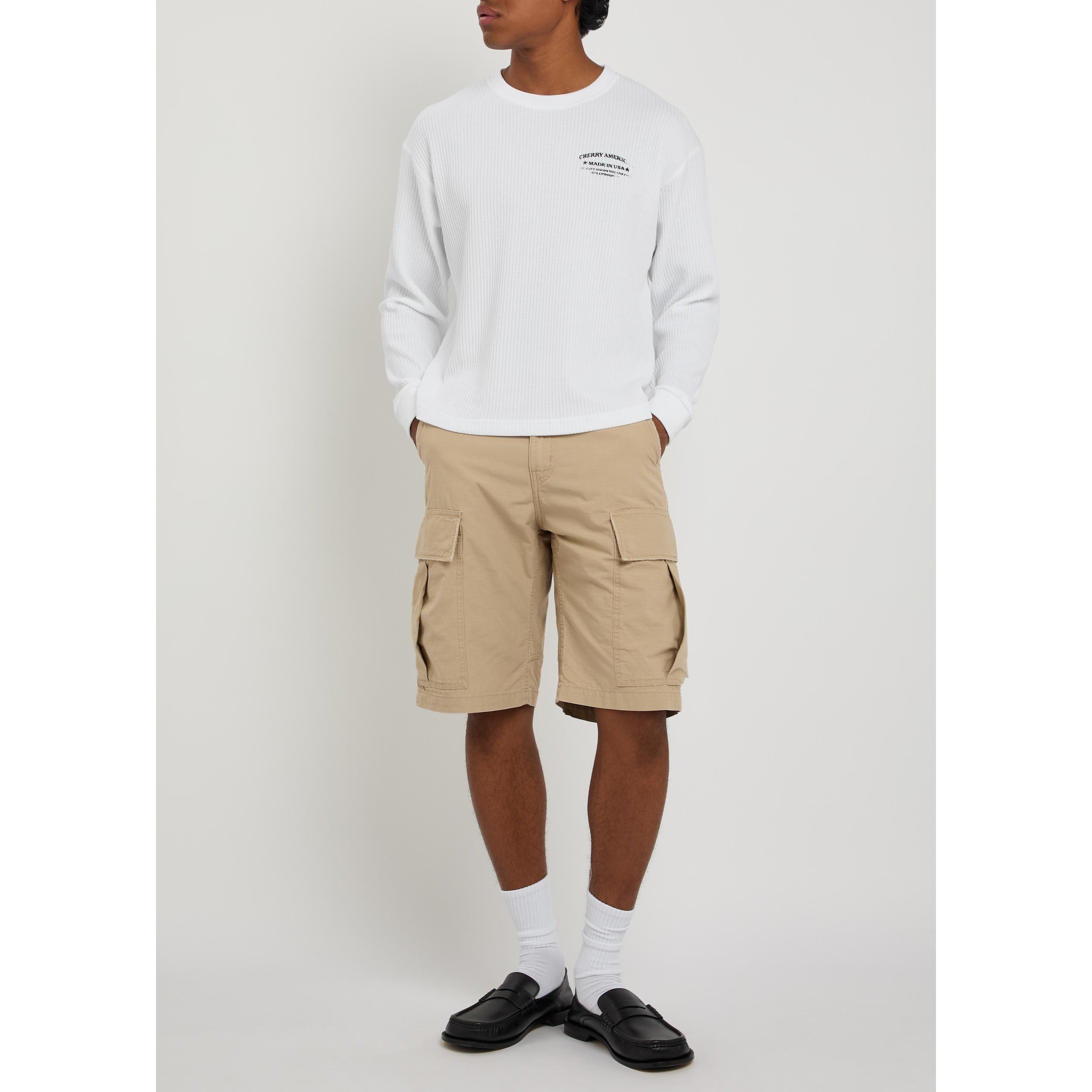 WHITE - Cherry LA - Men's Ranchwear Graphic Cotton Thermal Boxy Long-Sleeve T-Shirt - 5