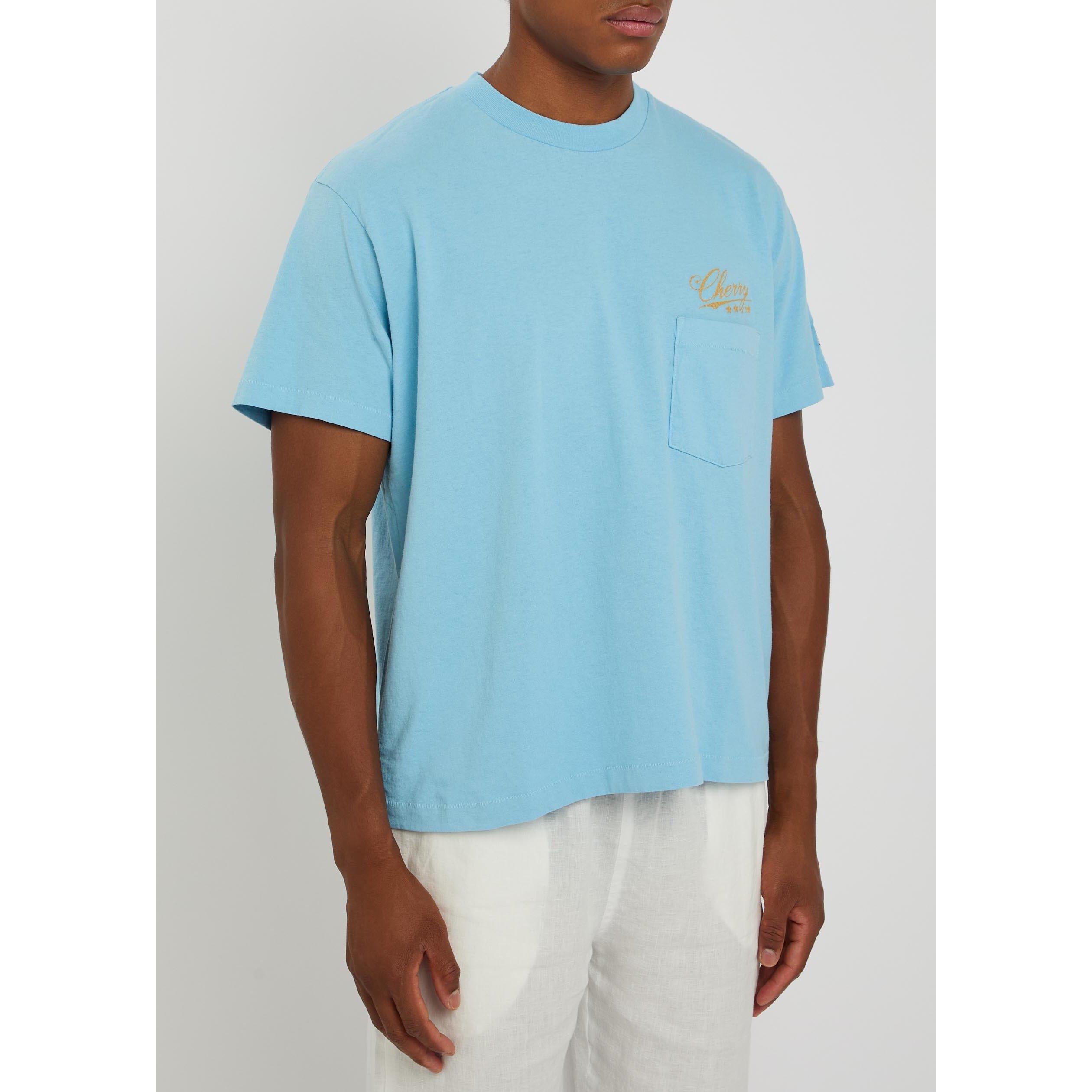 LIGHT BLUE - Cherry LA - FIVE STAR BOXY POCKET T-SHIRT - 2