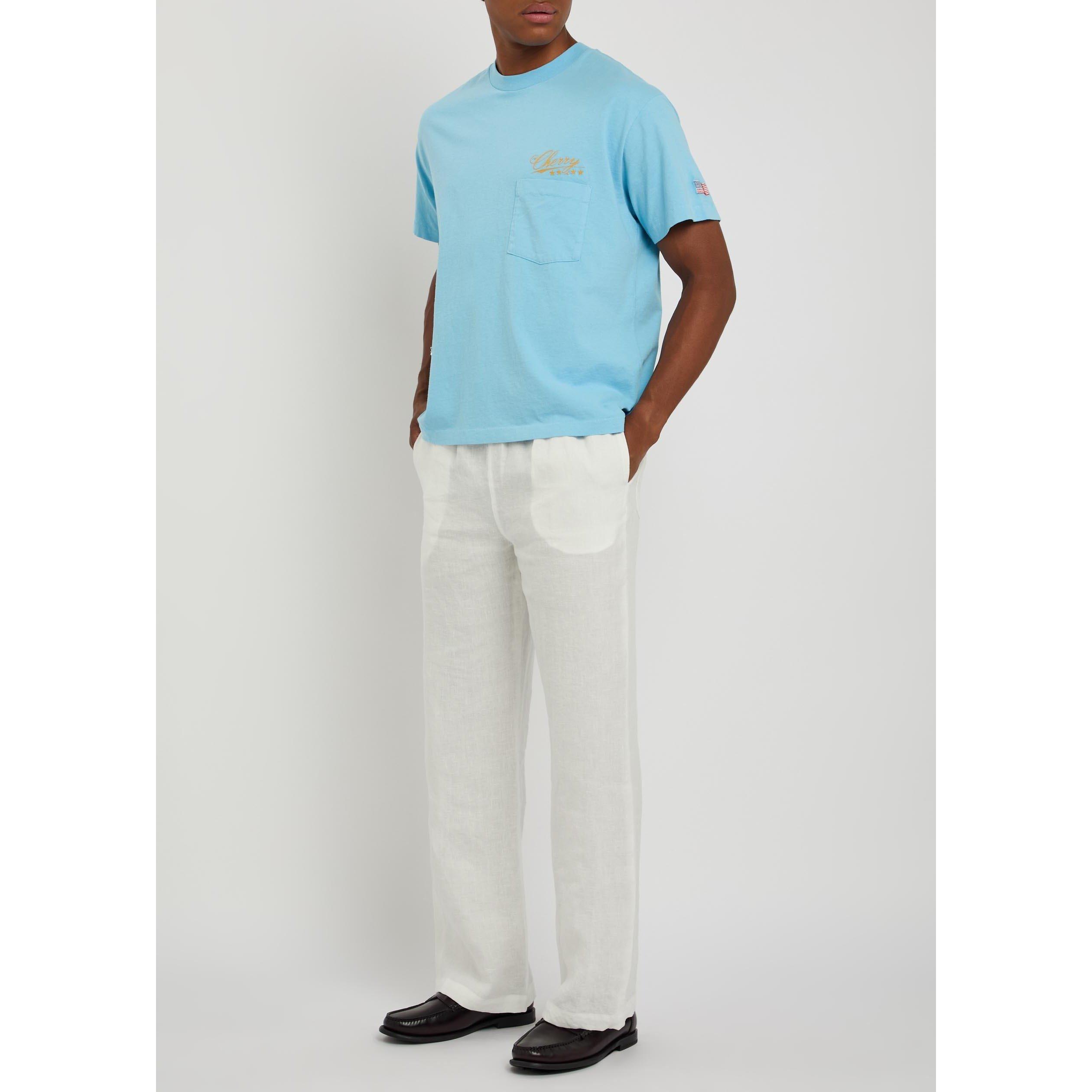 LIGHT BLUE - Cherry LA - FIVE STAR BOXY POCKET T-SHIRT - 5