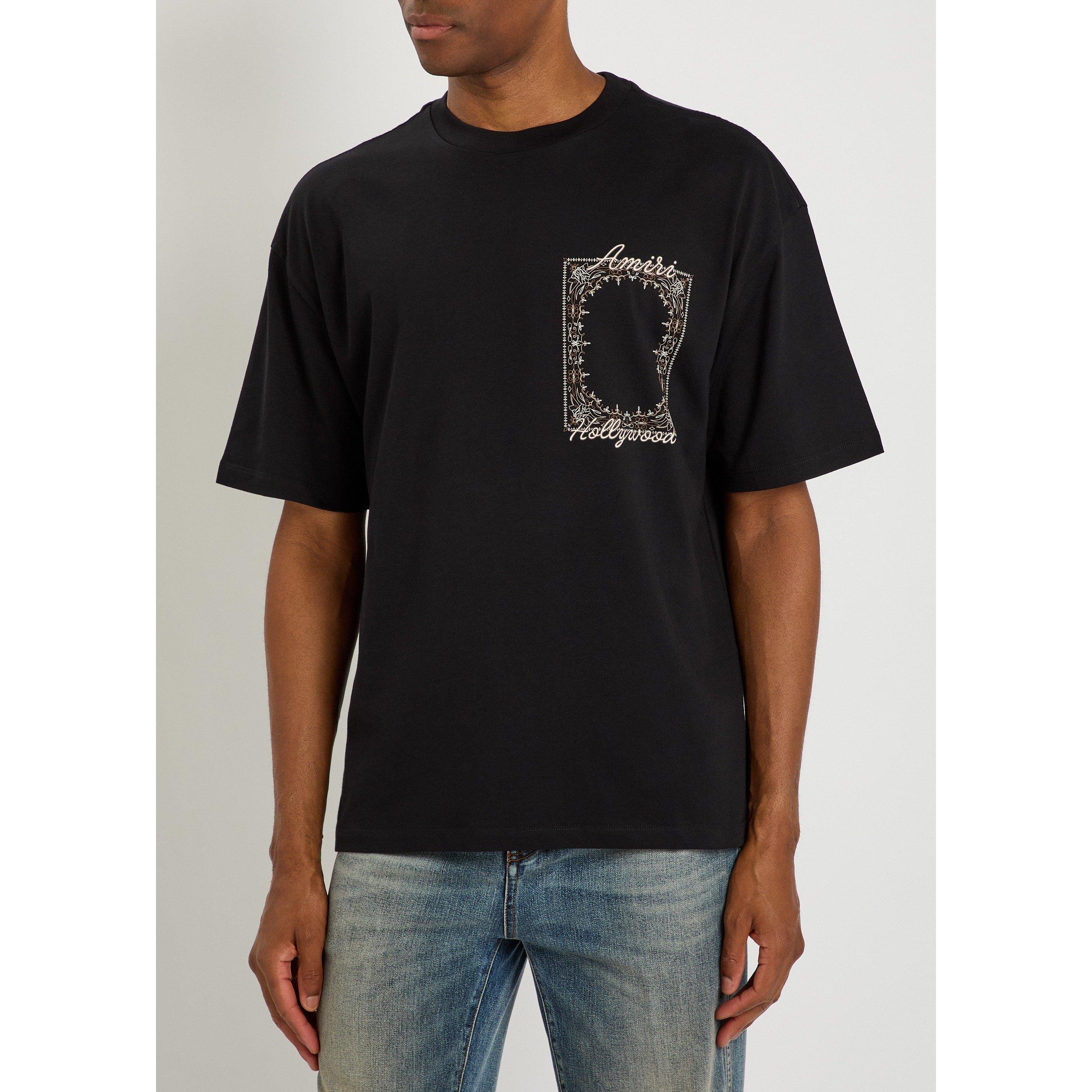 BLACK - Amiri - Men's Quad Bandana Cotton Relaxed-Fit T-Shirt - 2