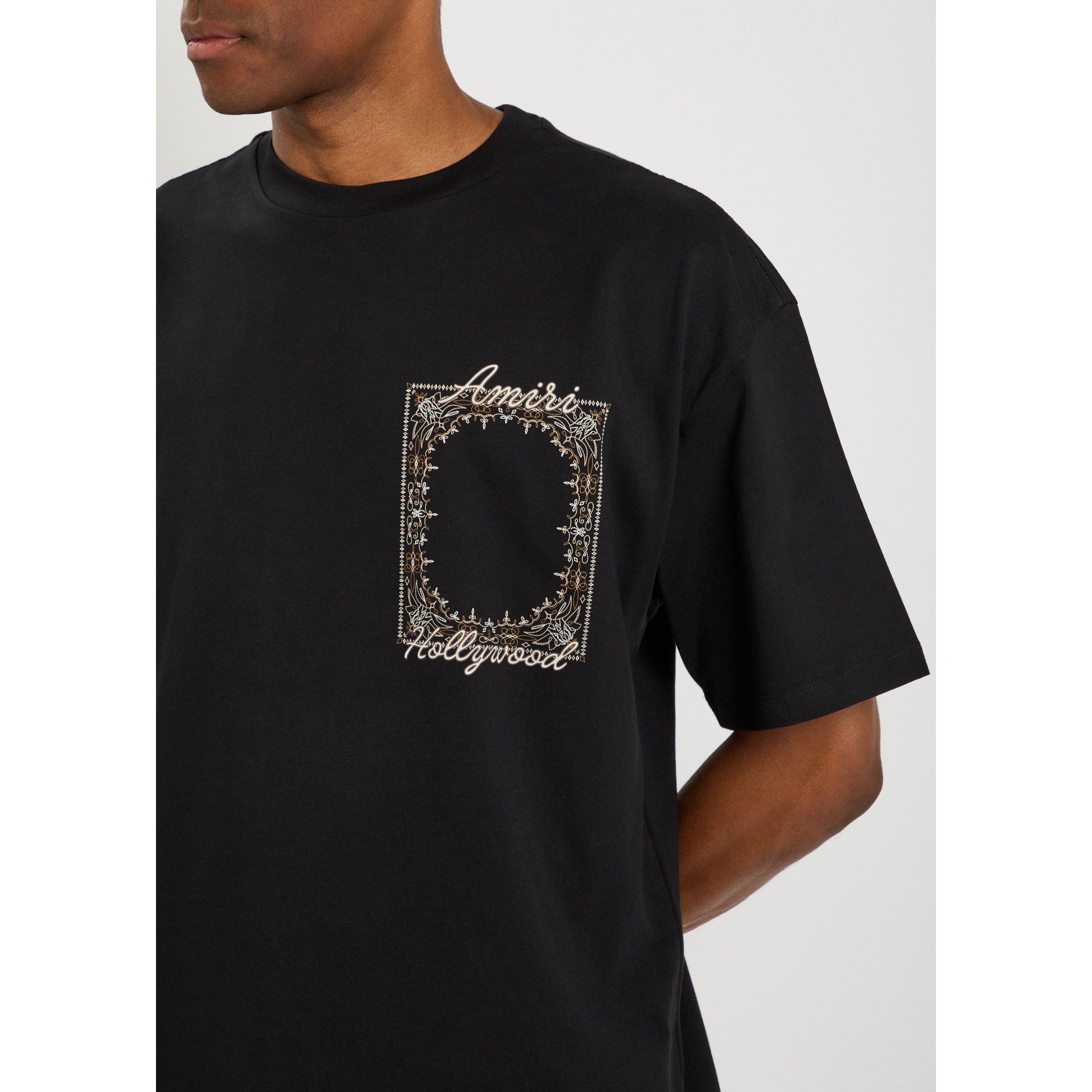 BLACK - Amiri - Men's Quad Bandana Cotton Relaxed-Fit T-Shirt - 4