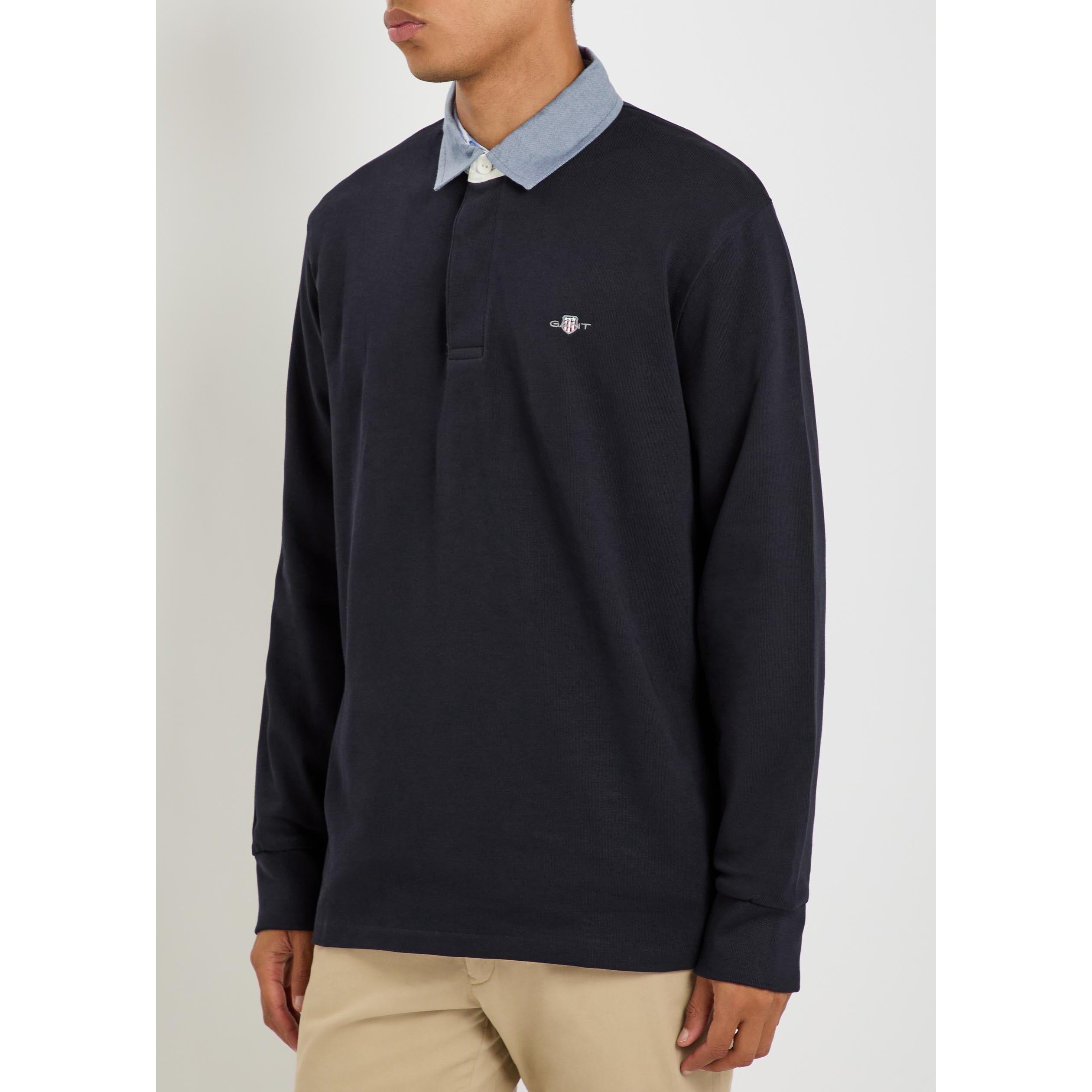 NAVY - Gant - GANT CHMBRY CLR RUGBY POLO LS - 2