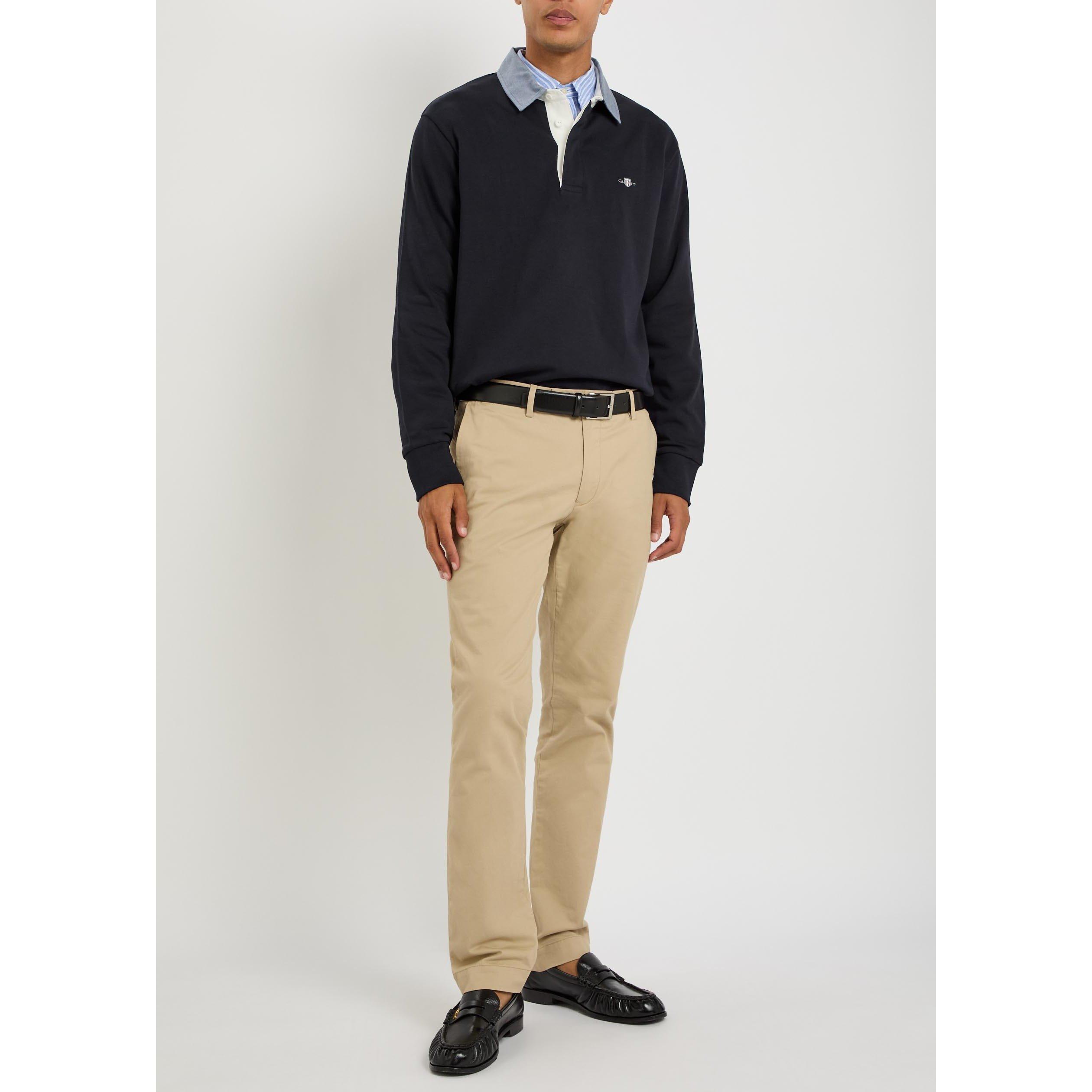 NAVY - Gant - GANT CHMBRY CLR RUGBY POLO LS - 5