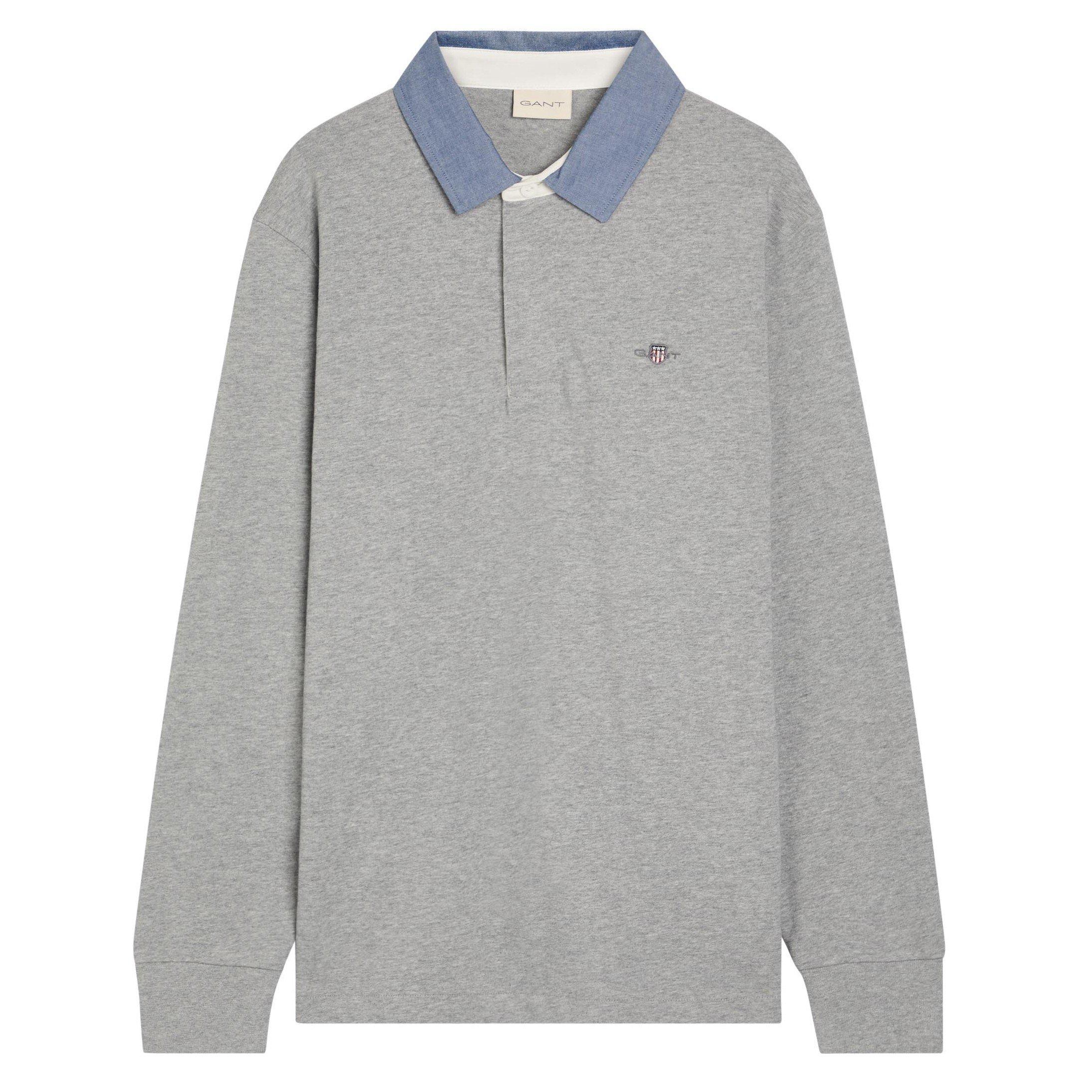 GREY - Gant - GANT CHMBRY CLR RUGBY POLO LS