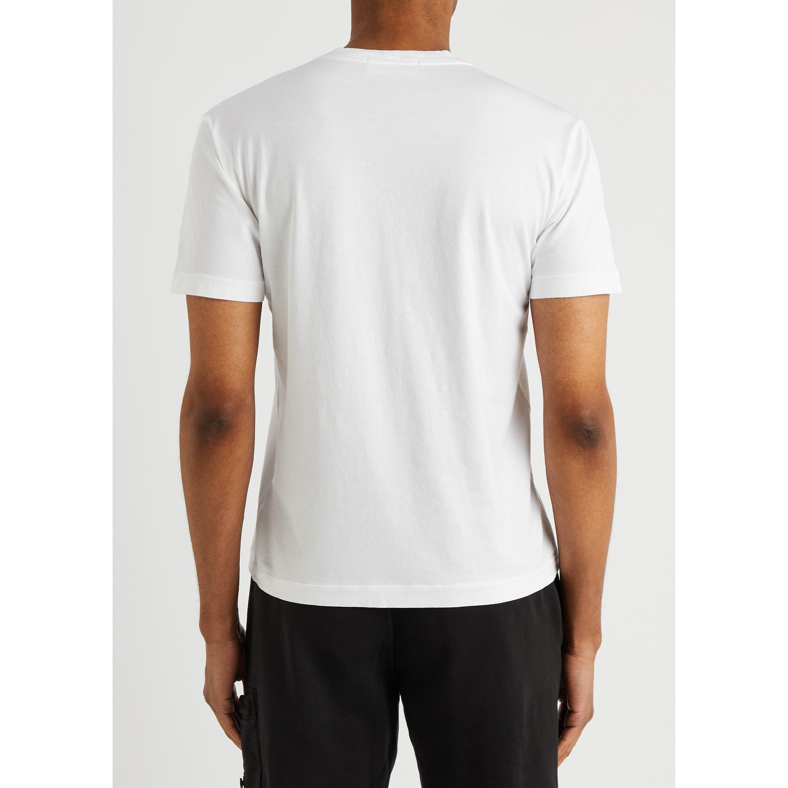 WHITE - Stone Island - SI COMPASS LOGO SS TEE - 3