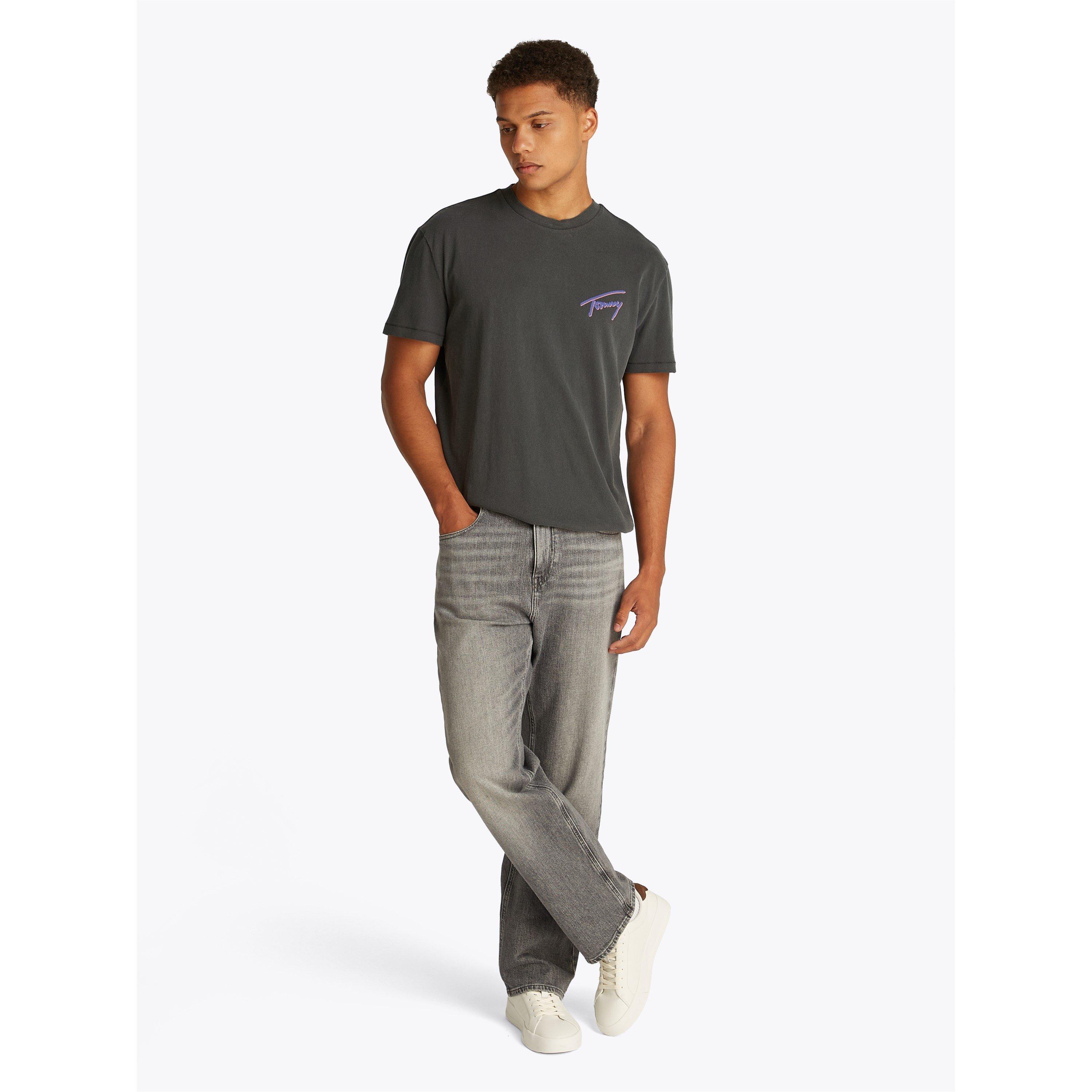 Black - Tommy Jeans - Men's Faded Graphic T-Shirt - 4