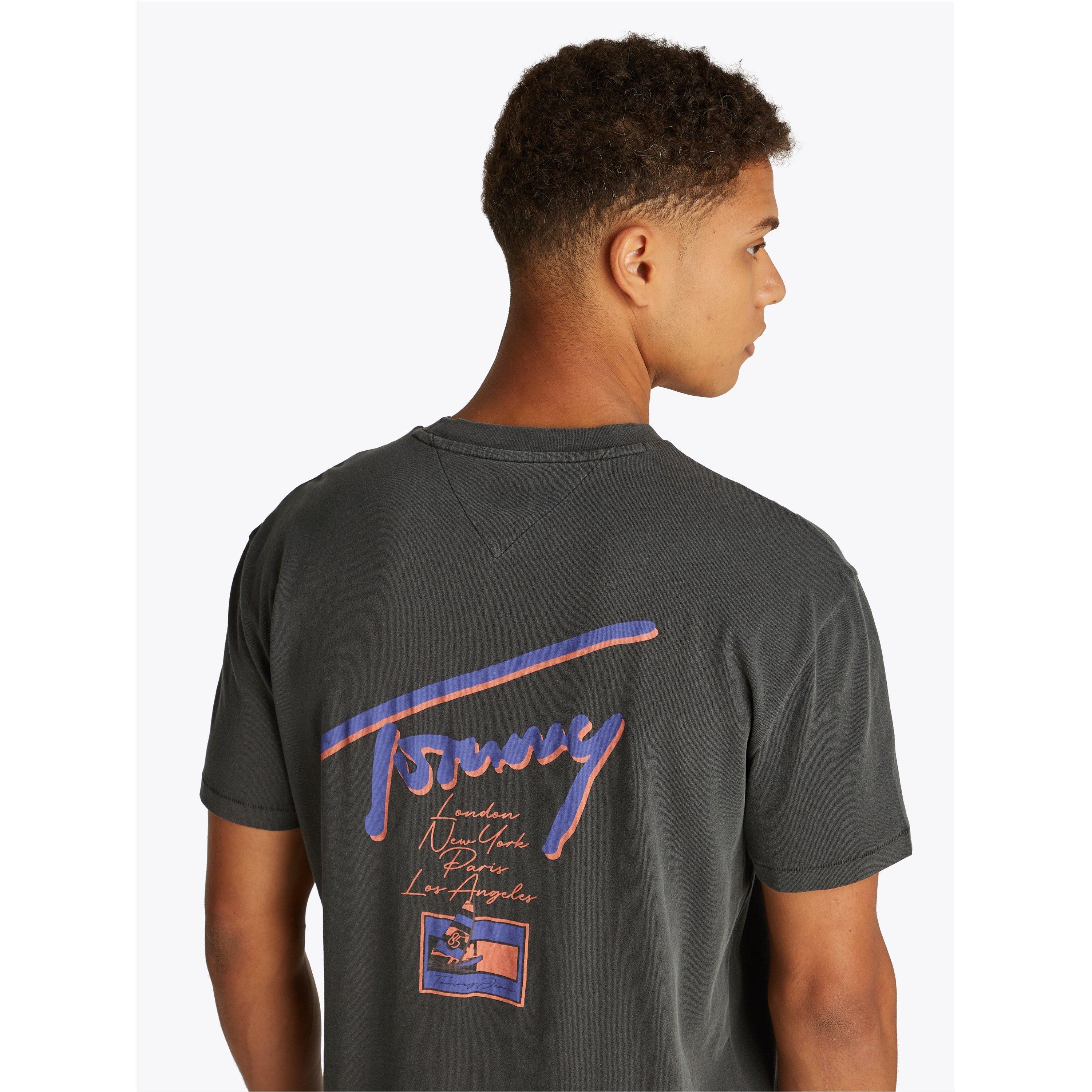 Black - Tommy Jeans - Men's Faded Graphic T-Shirt - 6