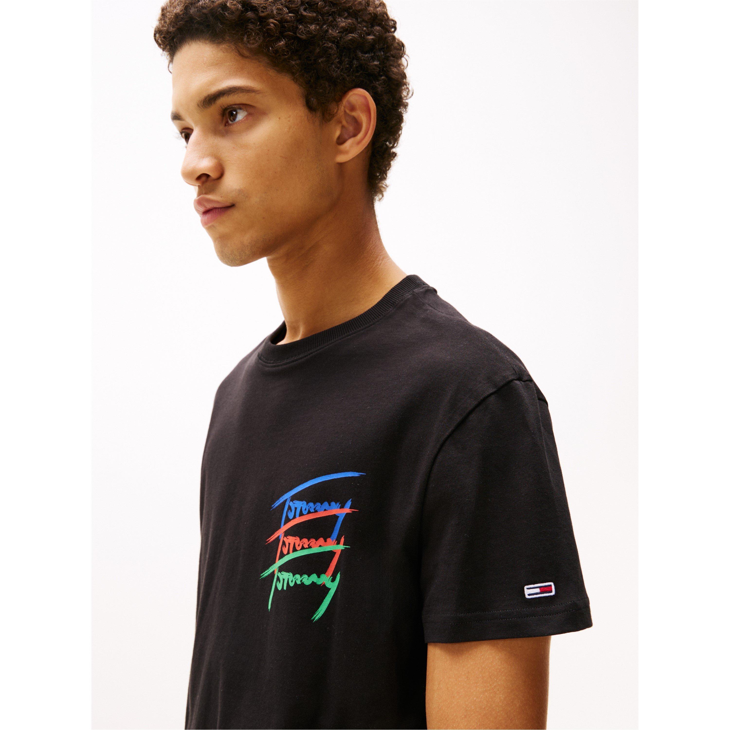 Schwarz - Tommy Jeans - Men's TJM Twisted Signature Regular Fit T-Shirt - 3