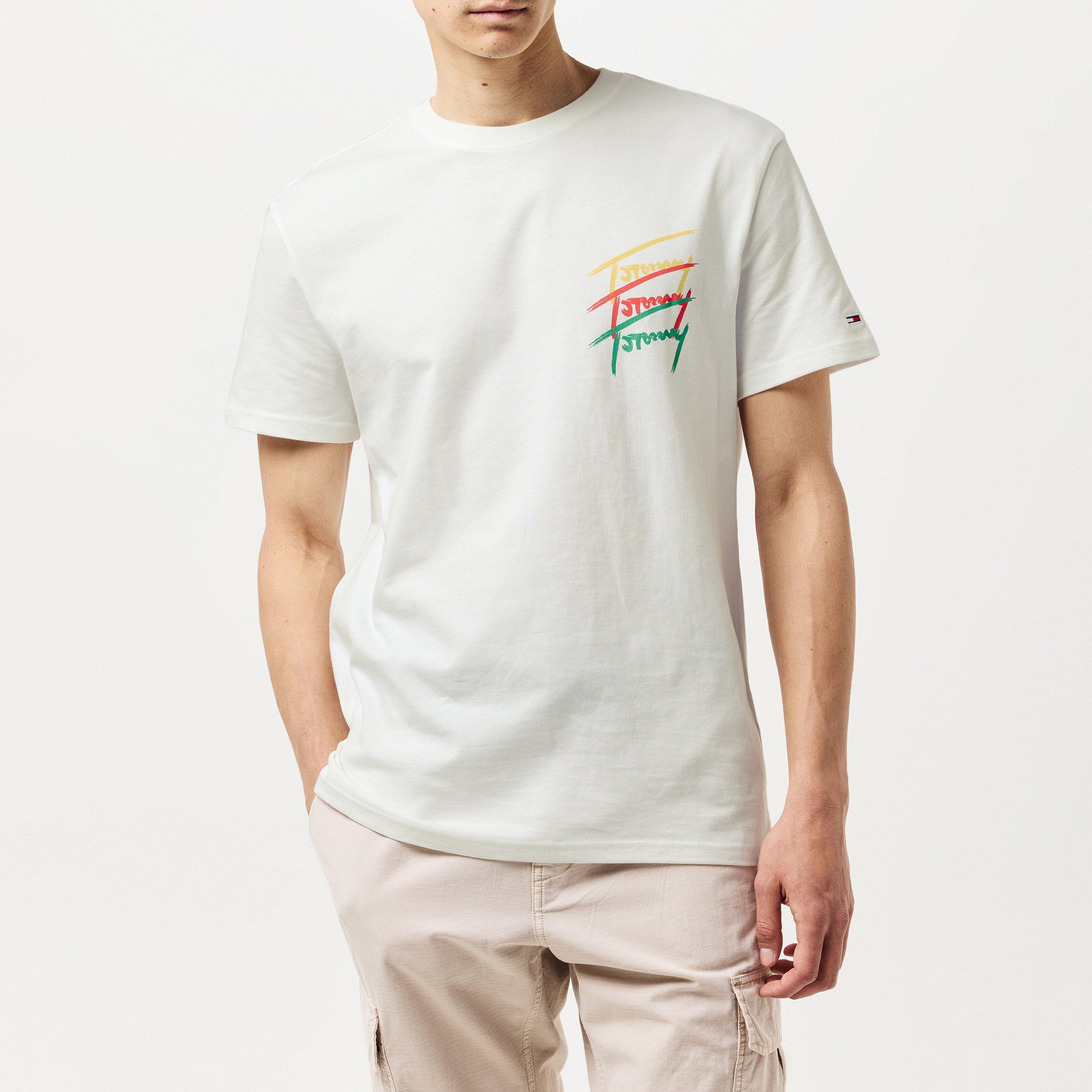 Ecru - Tommy Jeans - Men's TJM Twisted Signature Regular Fit T-Shirt - 3