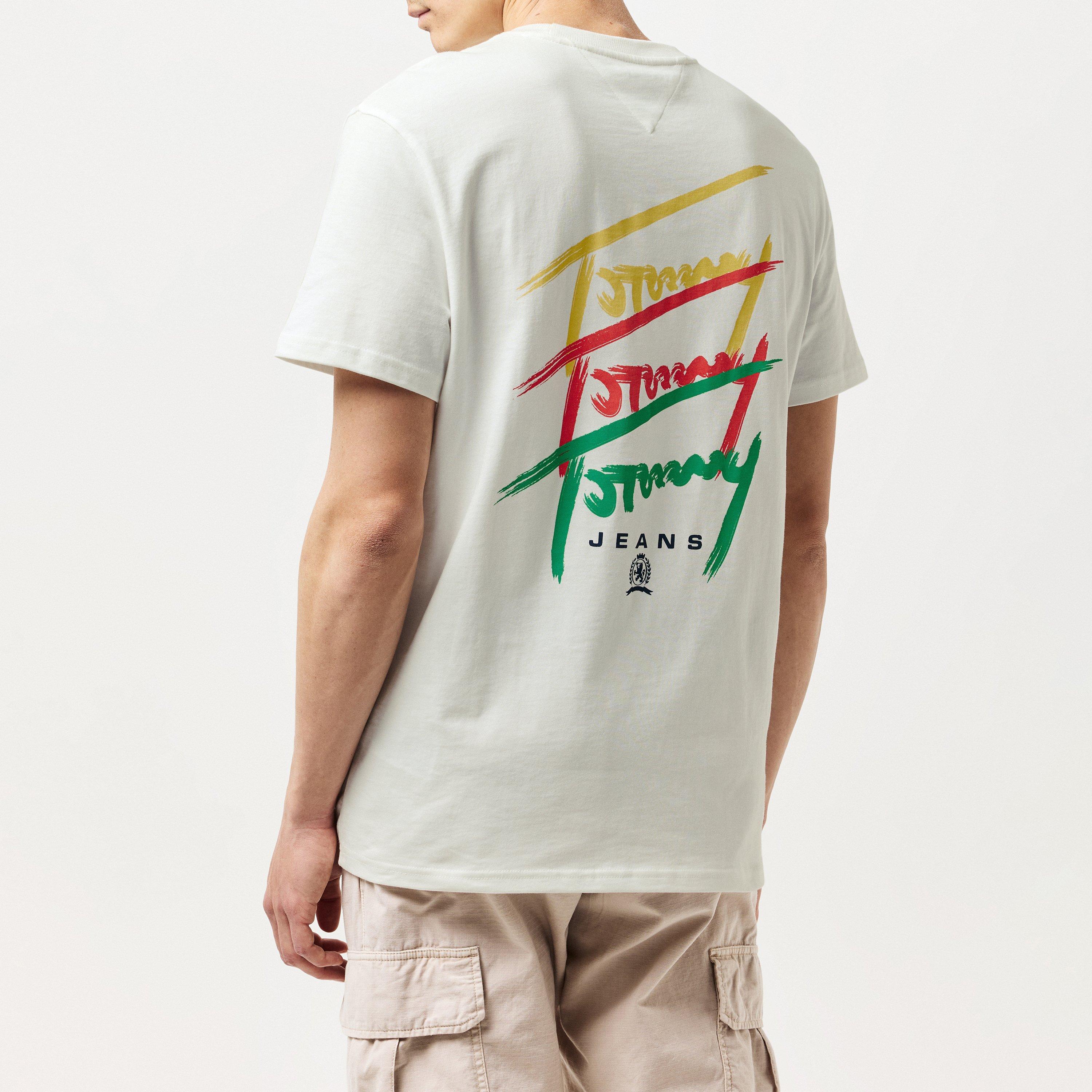 Ecru - Tommy Jeans - Men's TJM Twisted Signature Regular Fit T-Shirt - 4