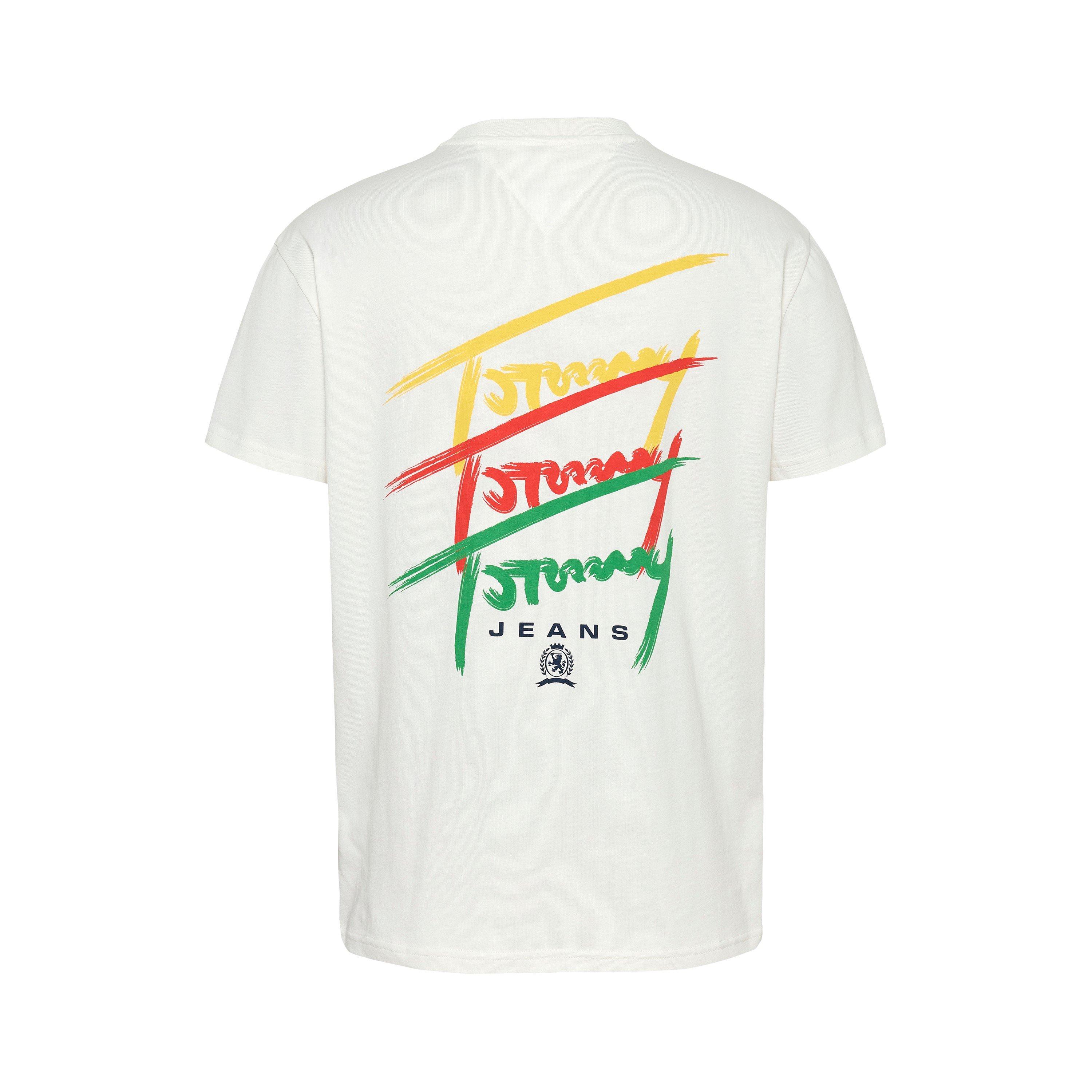 Ecru - Tommy Jeans - Men's TJM Twisted Signature Regular Fit T-Shirt - 6