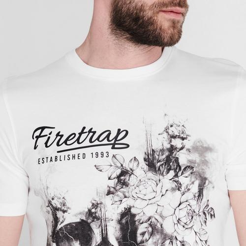 Lady 1 - Wht - Firetrap - Graphic T-Shirt Mens - 4