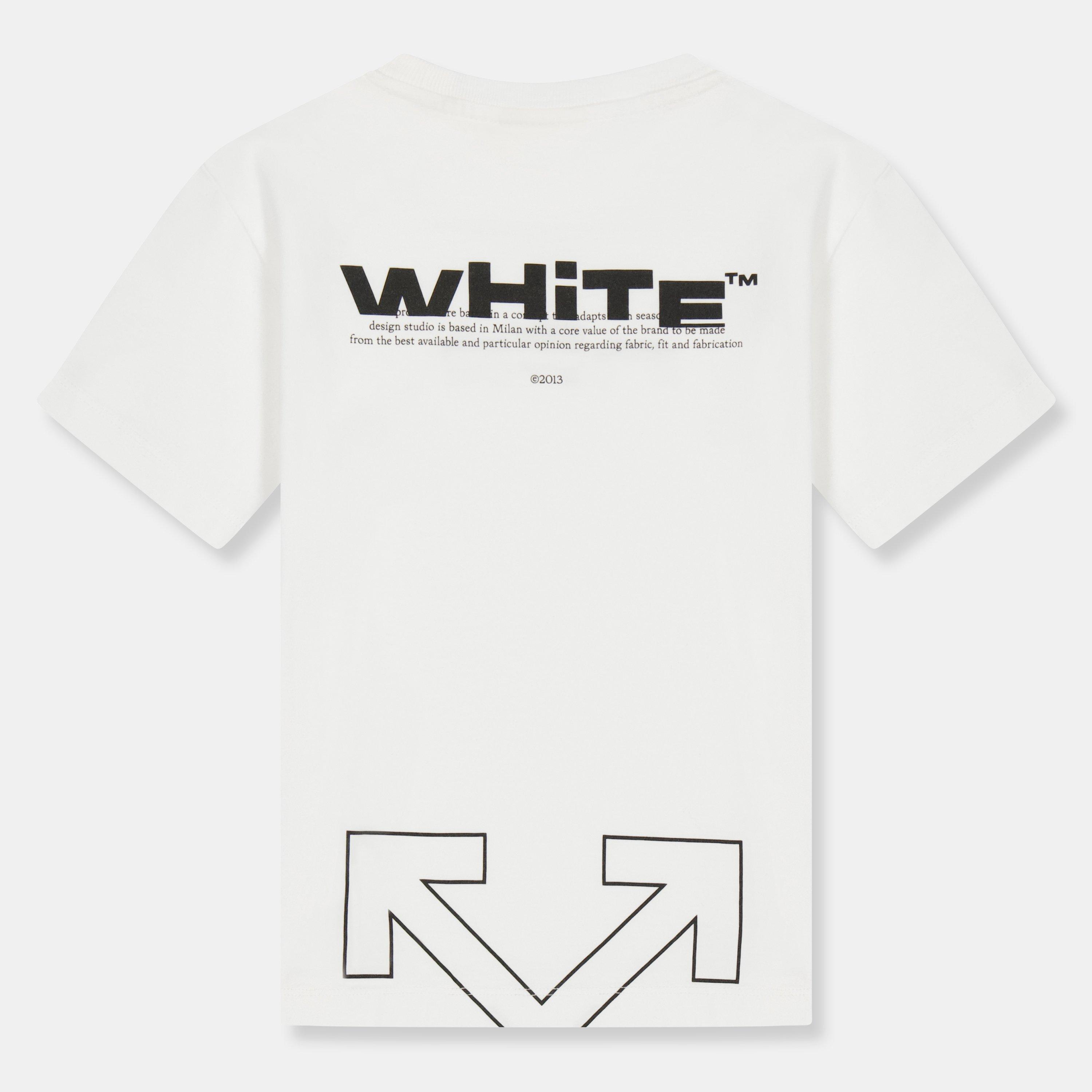 White 0110 - Off White - Unisex Kids' Logo T-Shirt - 2