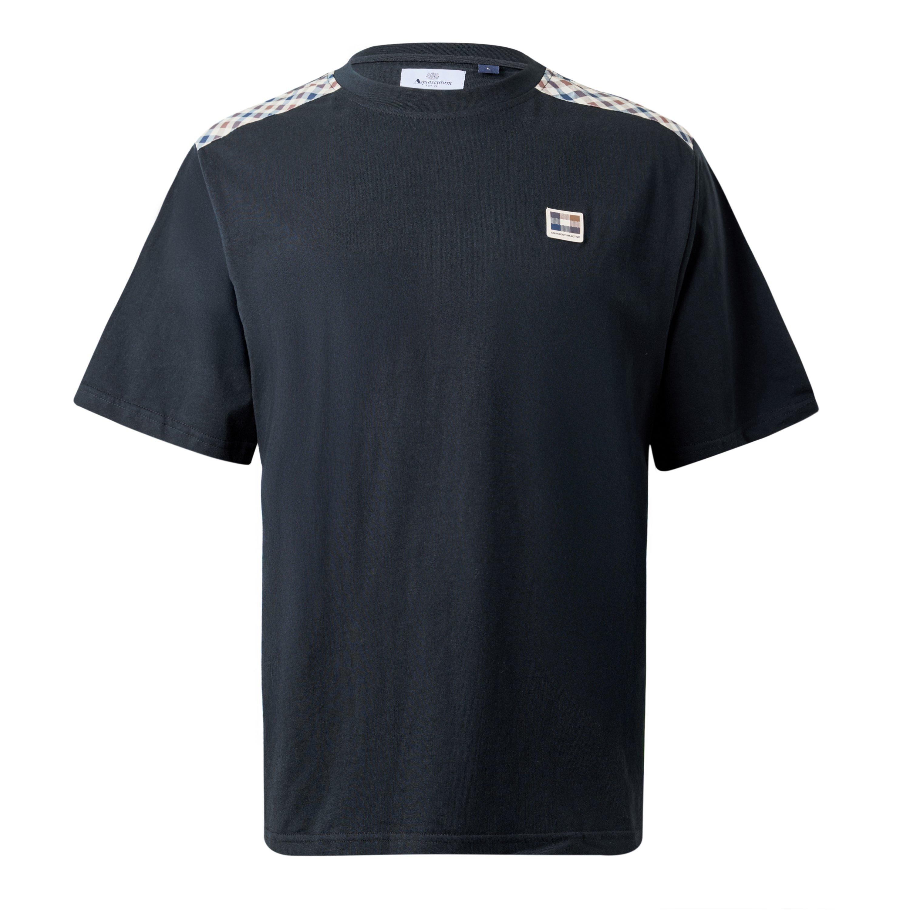 Black 16 - Aquascutum - AquAct Check Shd Tee Sn64 - 1
