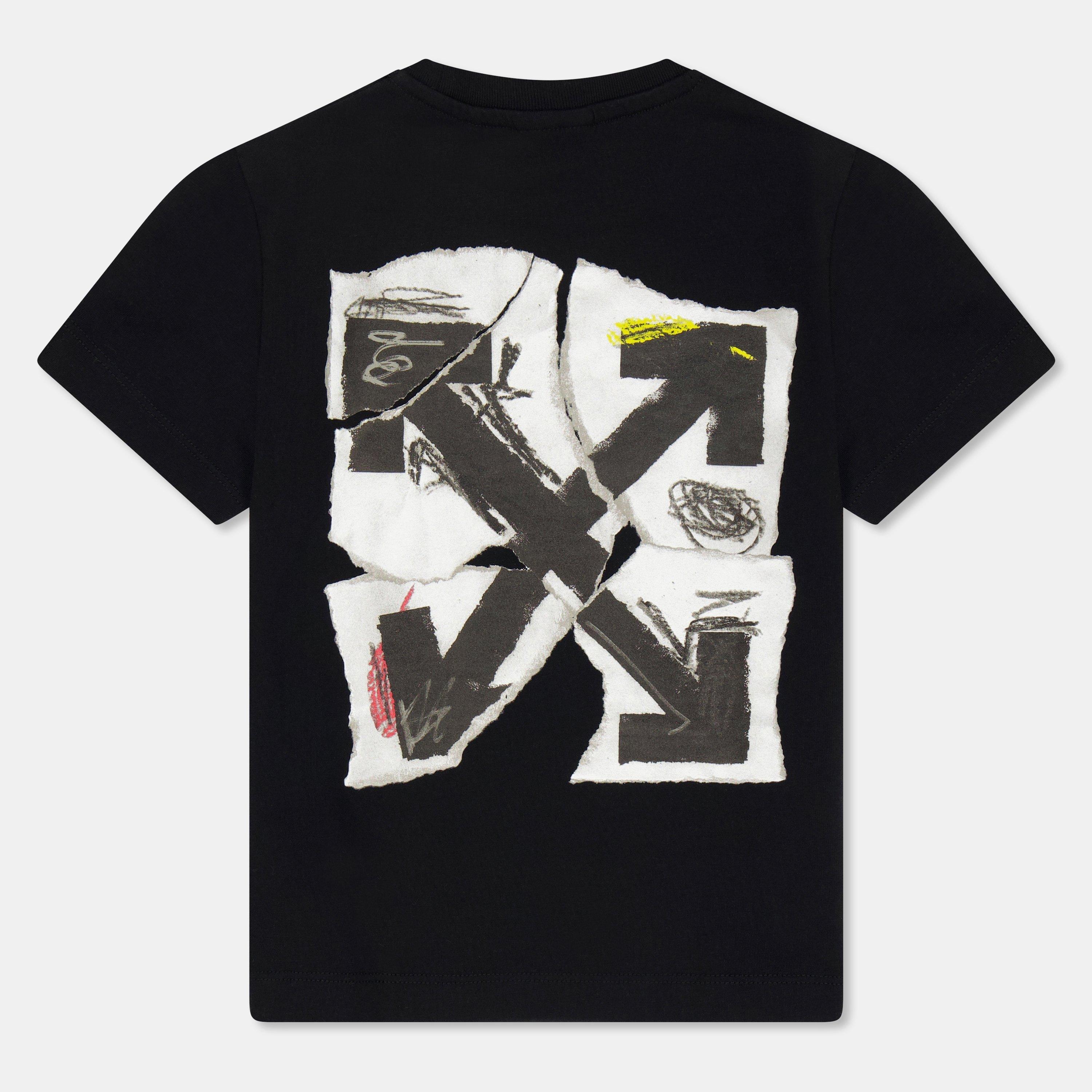 Black 1001 - Off White - Unisex Kids' Paper Logo Regular Fit T-Shirt - 2