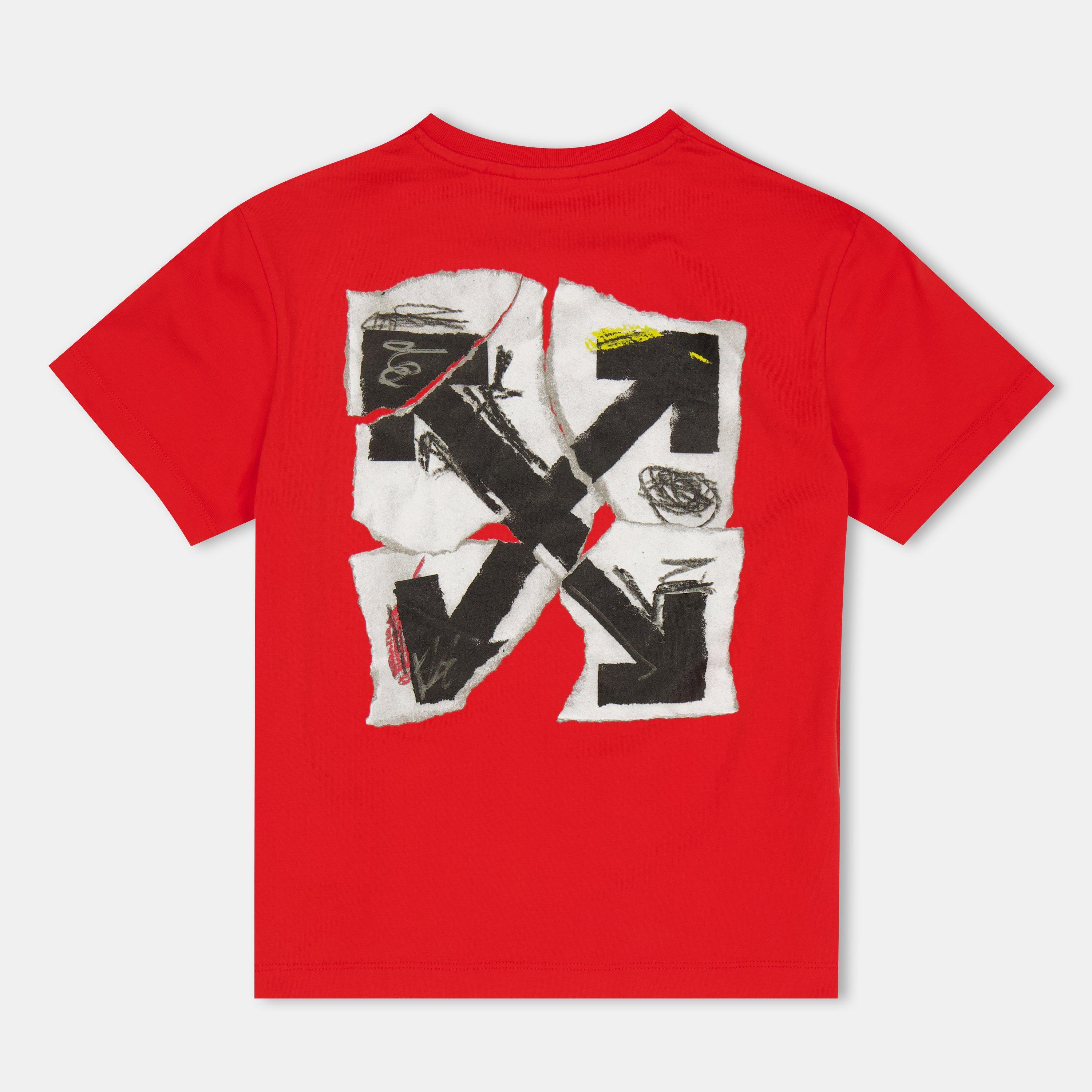 Red 2501 - Off White - Unisex Kids' Paper Logo T-Shirt - 2