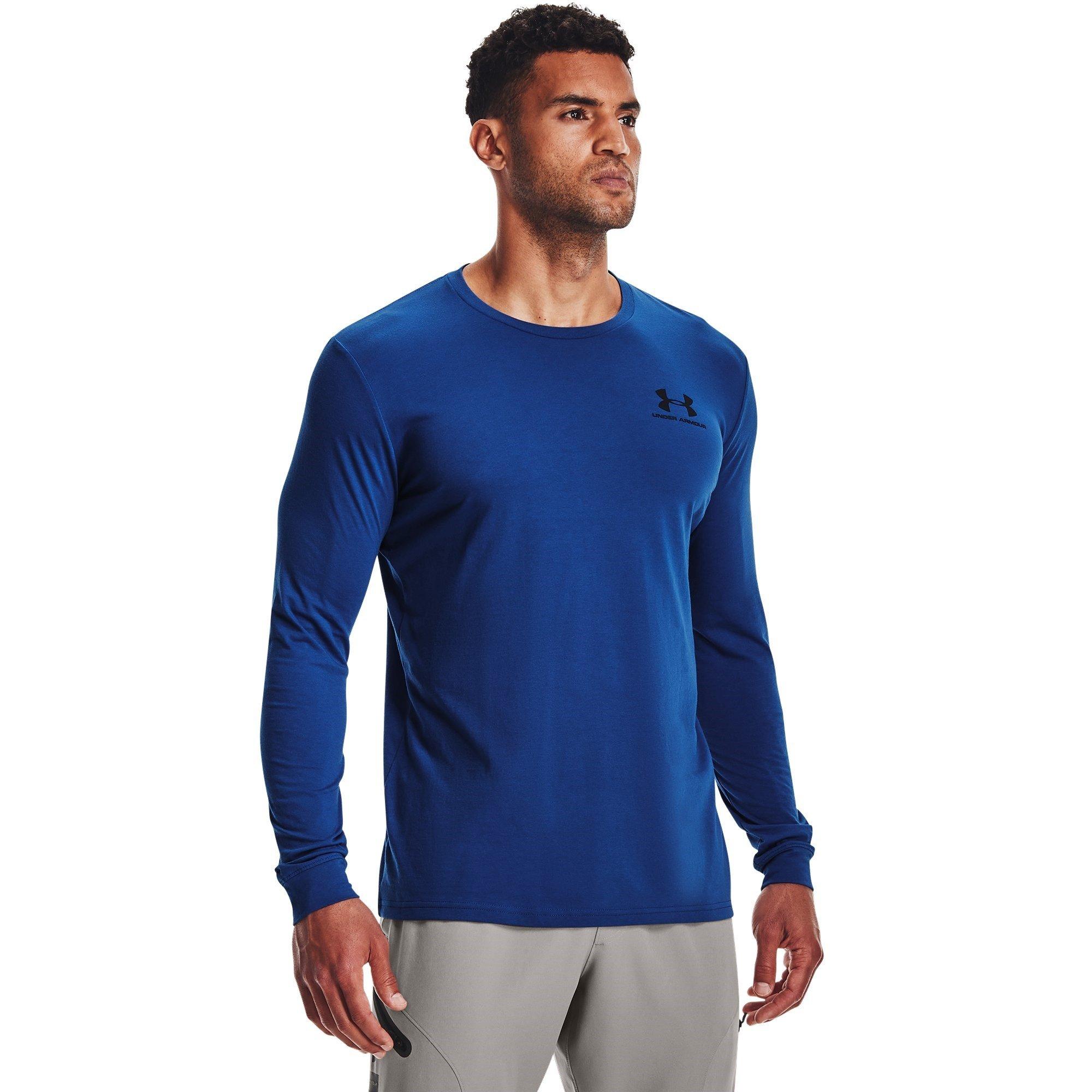 Tech Blue/Black - Under Armour - Under Sportstyle Left Chest Mens Long Sleeve T Shirt - 2