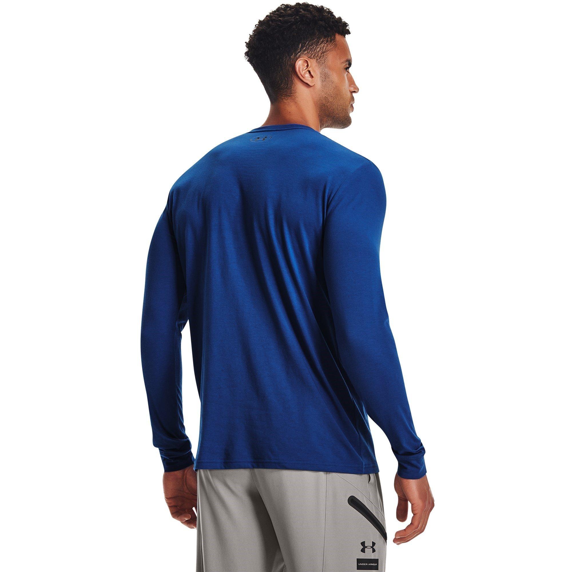 Tech Blue/Black - Under Armour - Under Sportstyle Left Chest Mens Long Sleeve T Shirt - 3