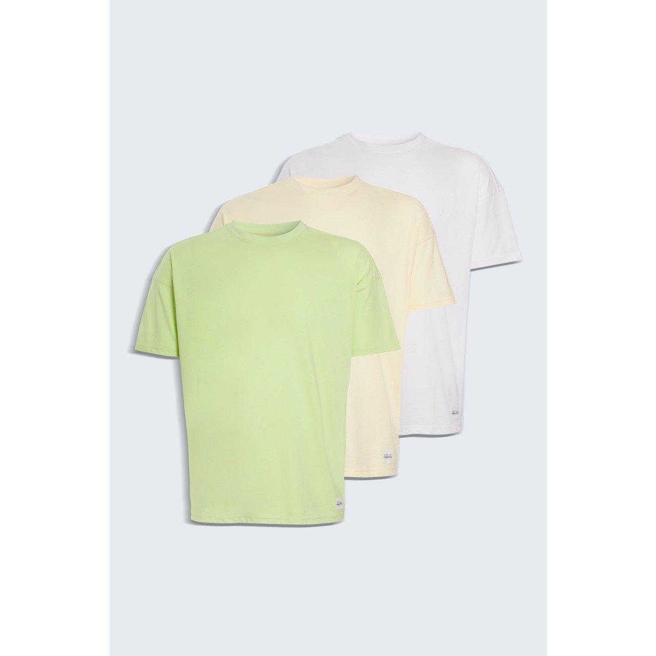 Green/Whit/Stne - Native Youth - Men's Multi-Pack Oversized T-Shirt - 2