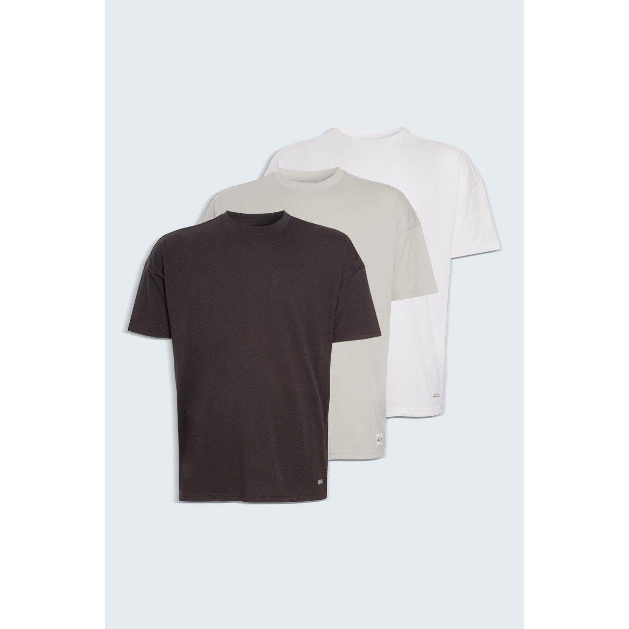 Blck/Whte/Gry - Native Youth - Multi-Pack Oversized T-Shirt - 2