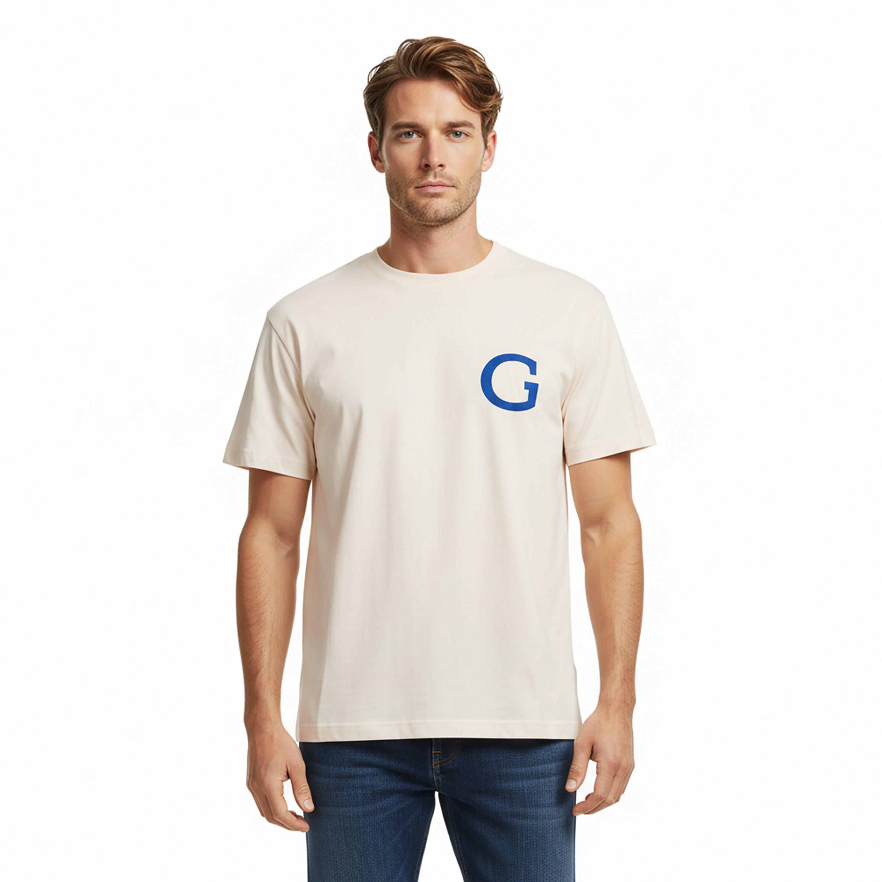 Cream White 119 - Gant - Men's Oversized T-Shirt - 3