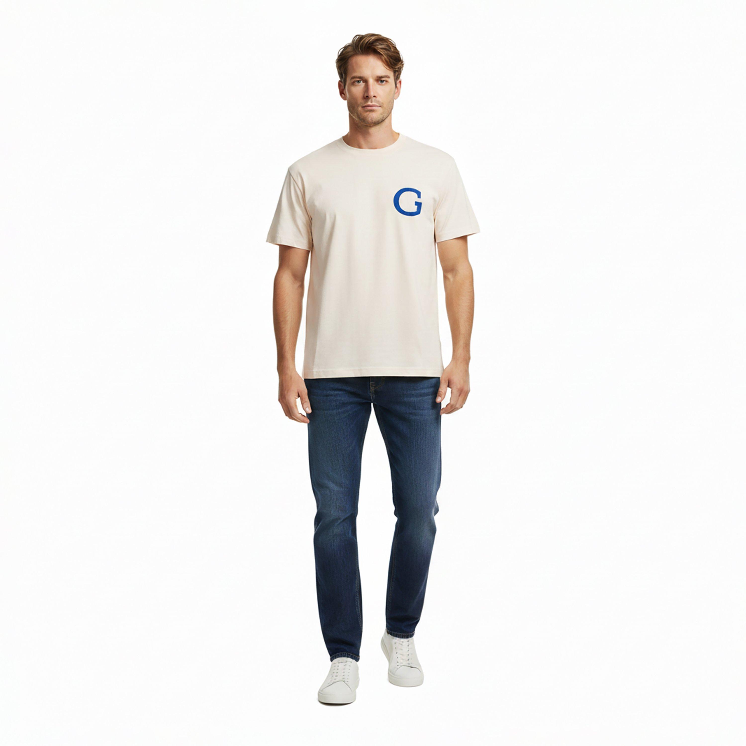 Cream White 119 - Gant - Men's Oversized T-Shirt - 6