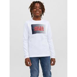 Jack and Jones Logo Long Sleeve Tee Juniors