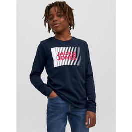 Jack and Jones Logo Long Sleeve Tee Juniors