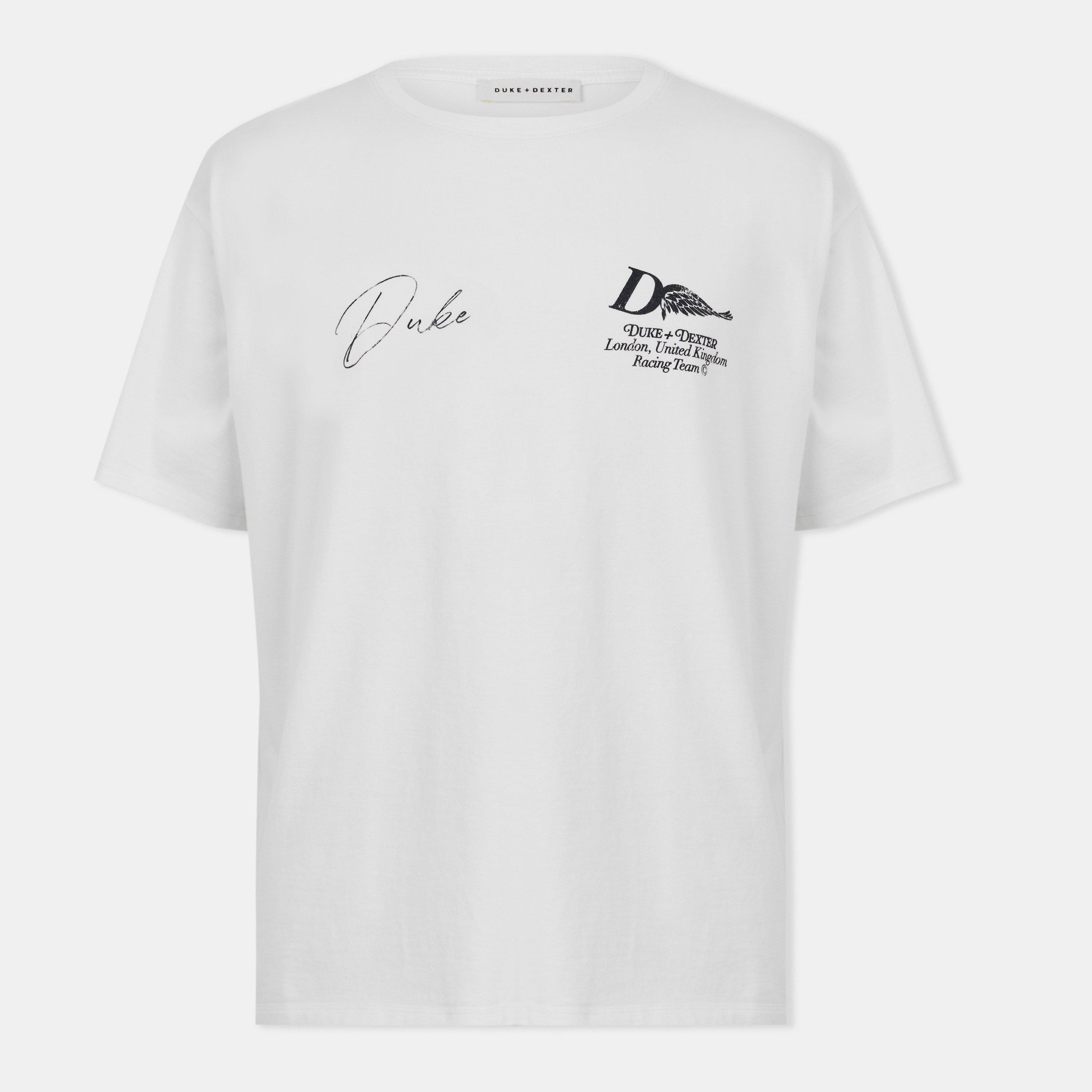 Duke and Dexter Men's Oversized T-Shirt - Vintage White - Small