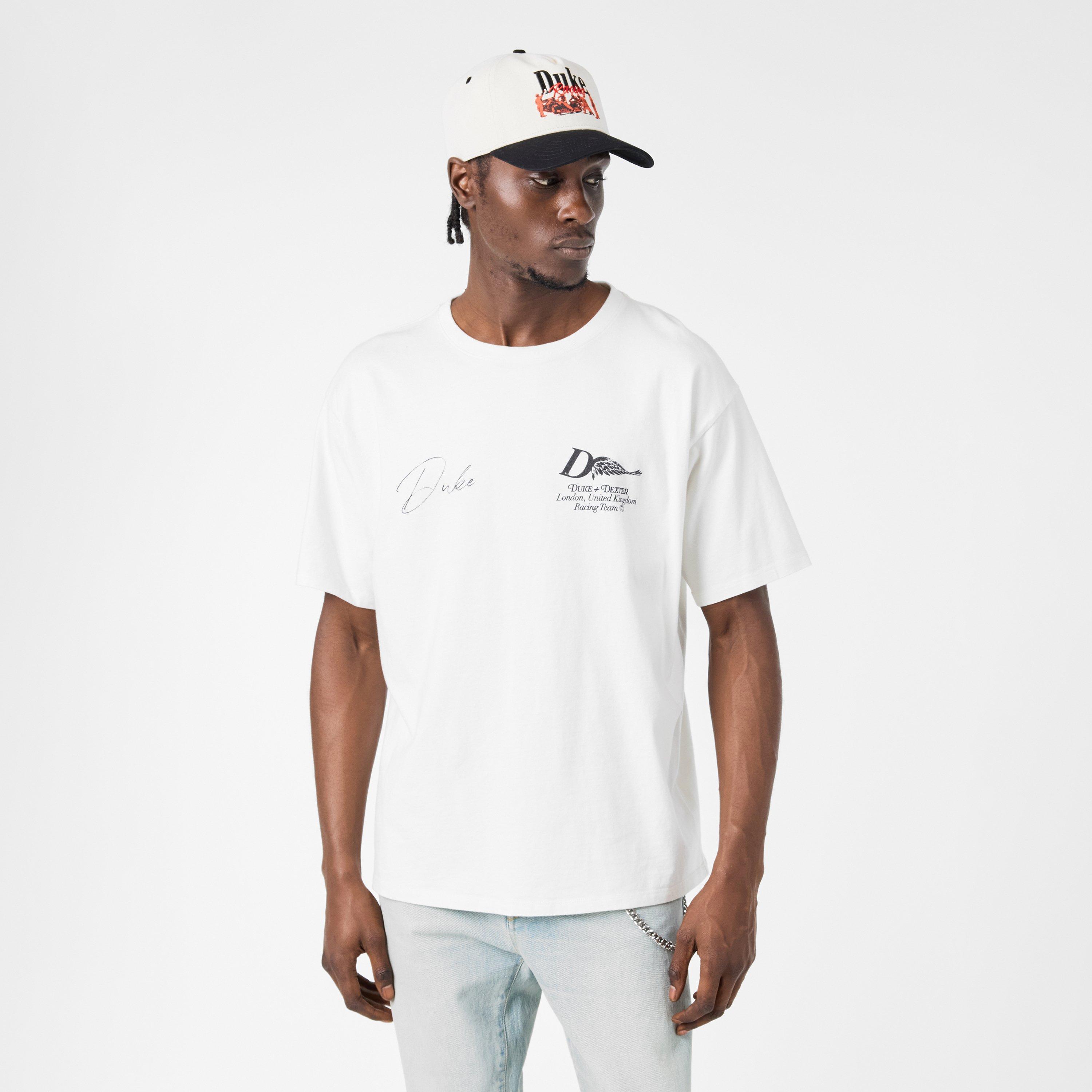 Vintage White - Duke and Dexter - Men's Oversized T-Shirt - 3