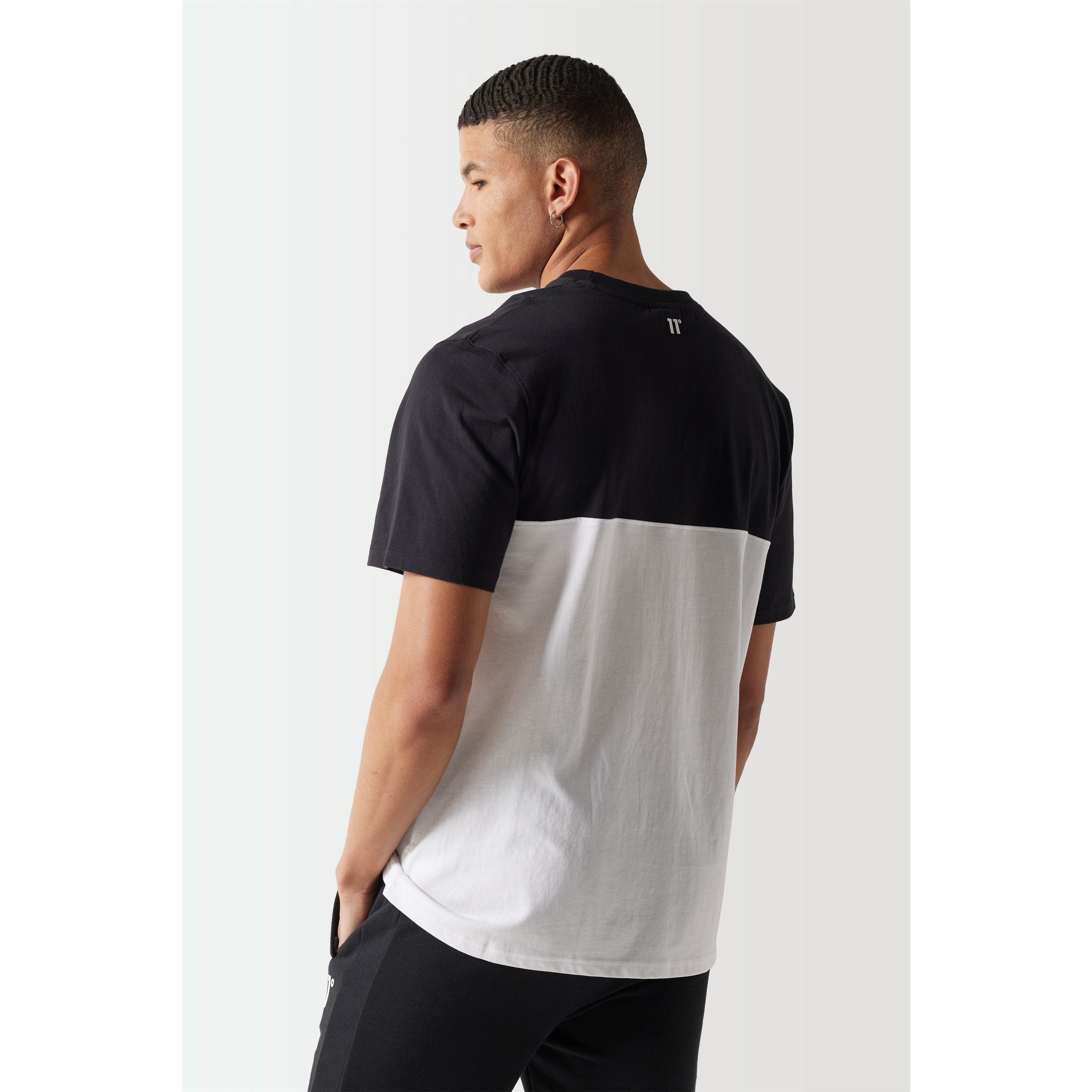 White/Black - 11 Degrees - Colour Block T-Shirt - White / Black - 2