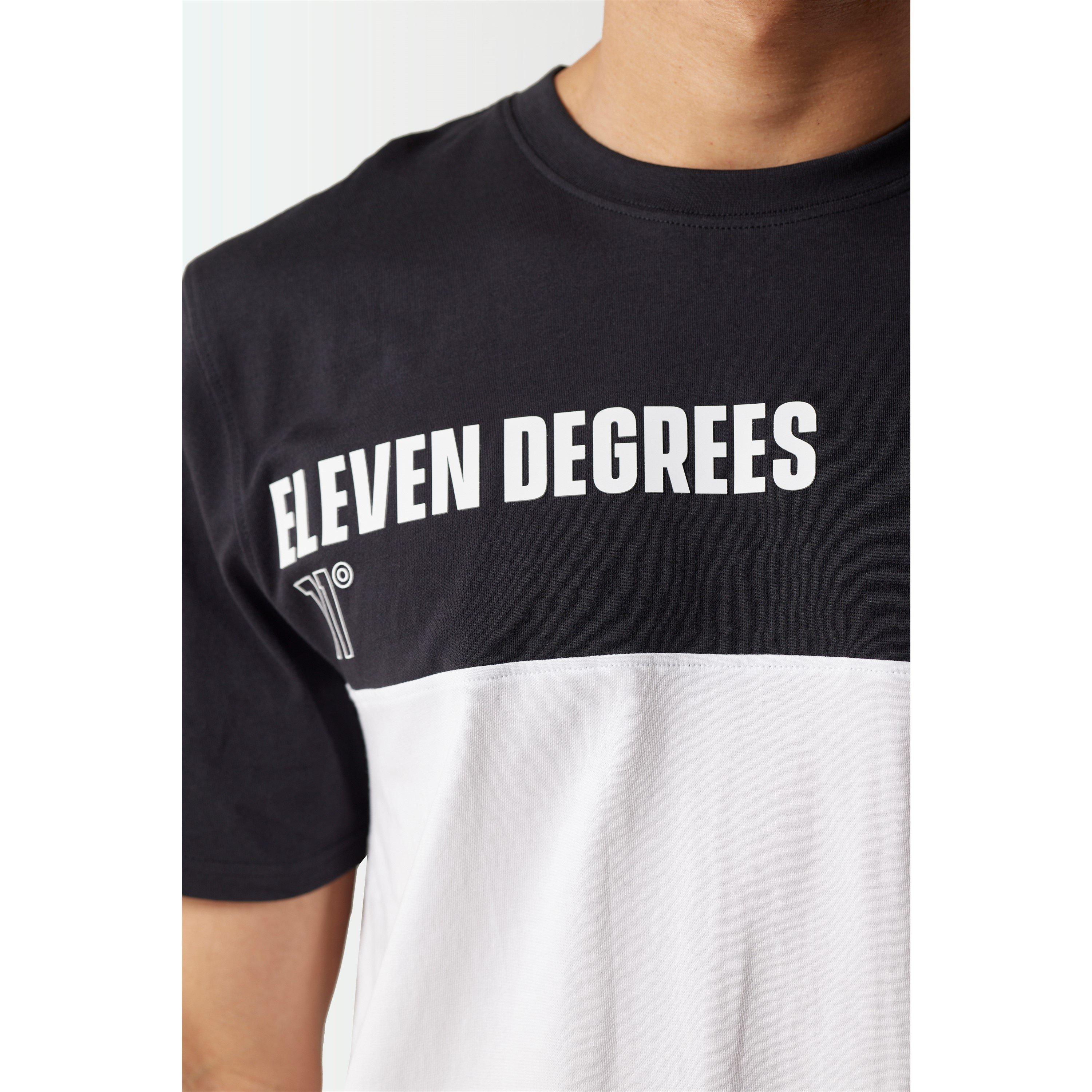 White/Black - 11 Degrees - Colour Block T-Shirt - White / Black - 3