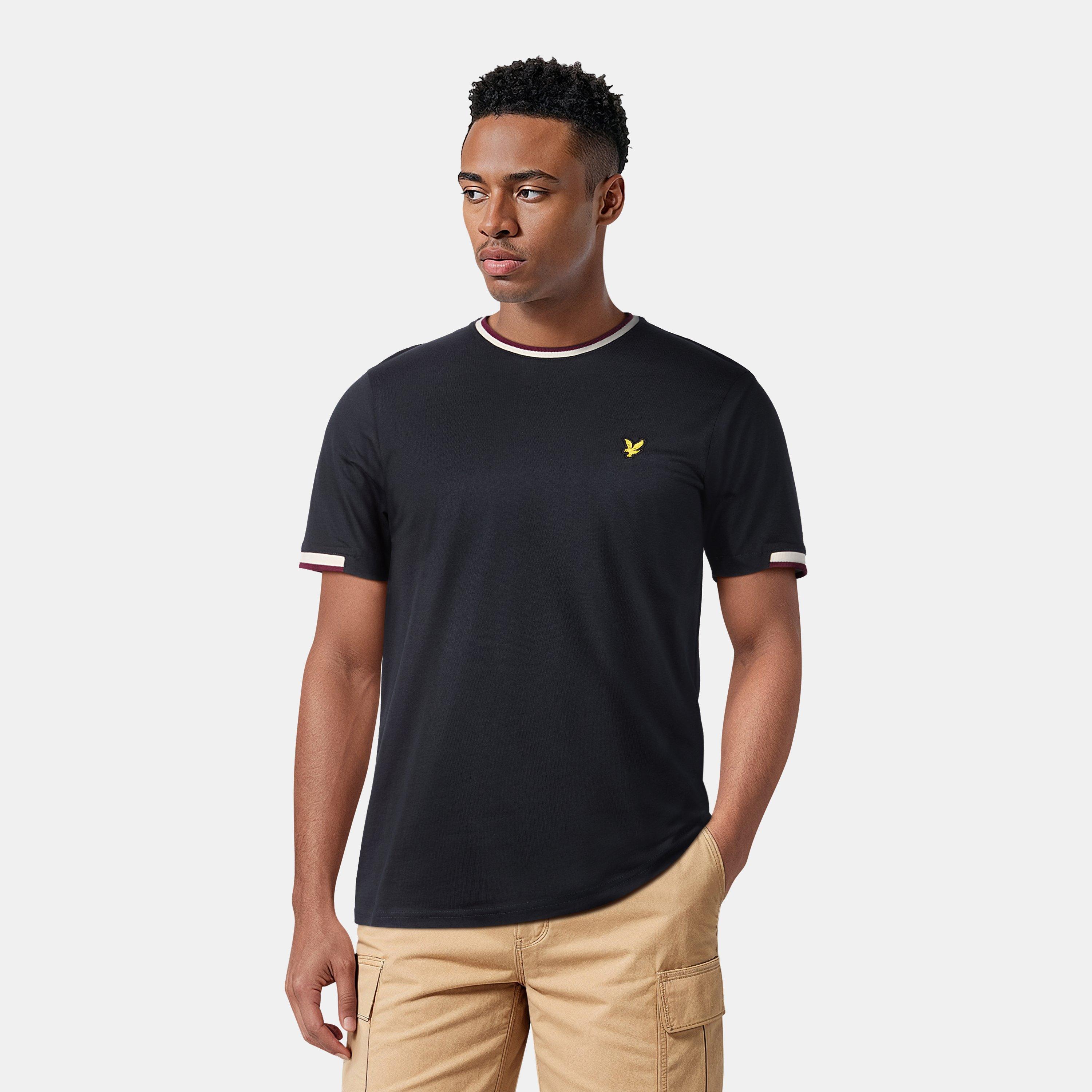 Mørkeblå - Lyle and Scott - Men's Half Tipped Regular Fit T-Shirt - 3