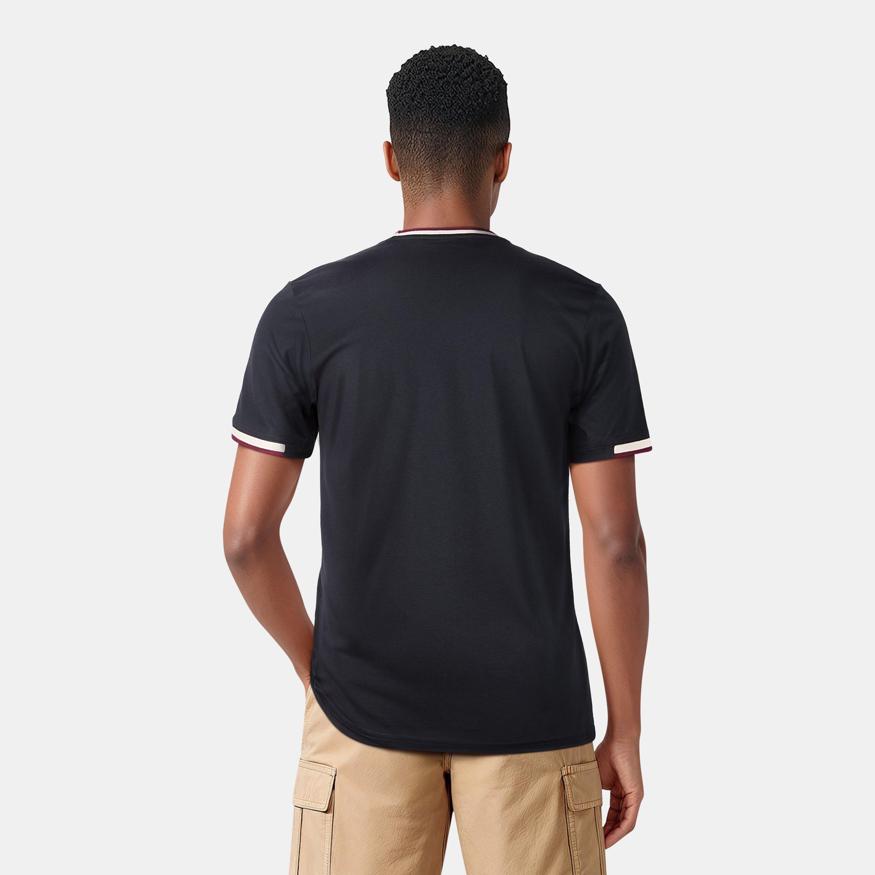 Mørkeblå - Lyle and Scott - Men's Half Tipped Regular Fit T-Shirt - 4