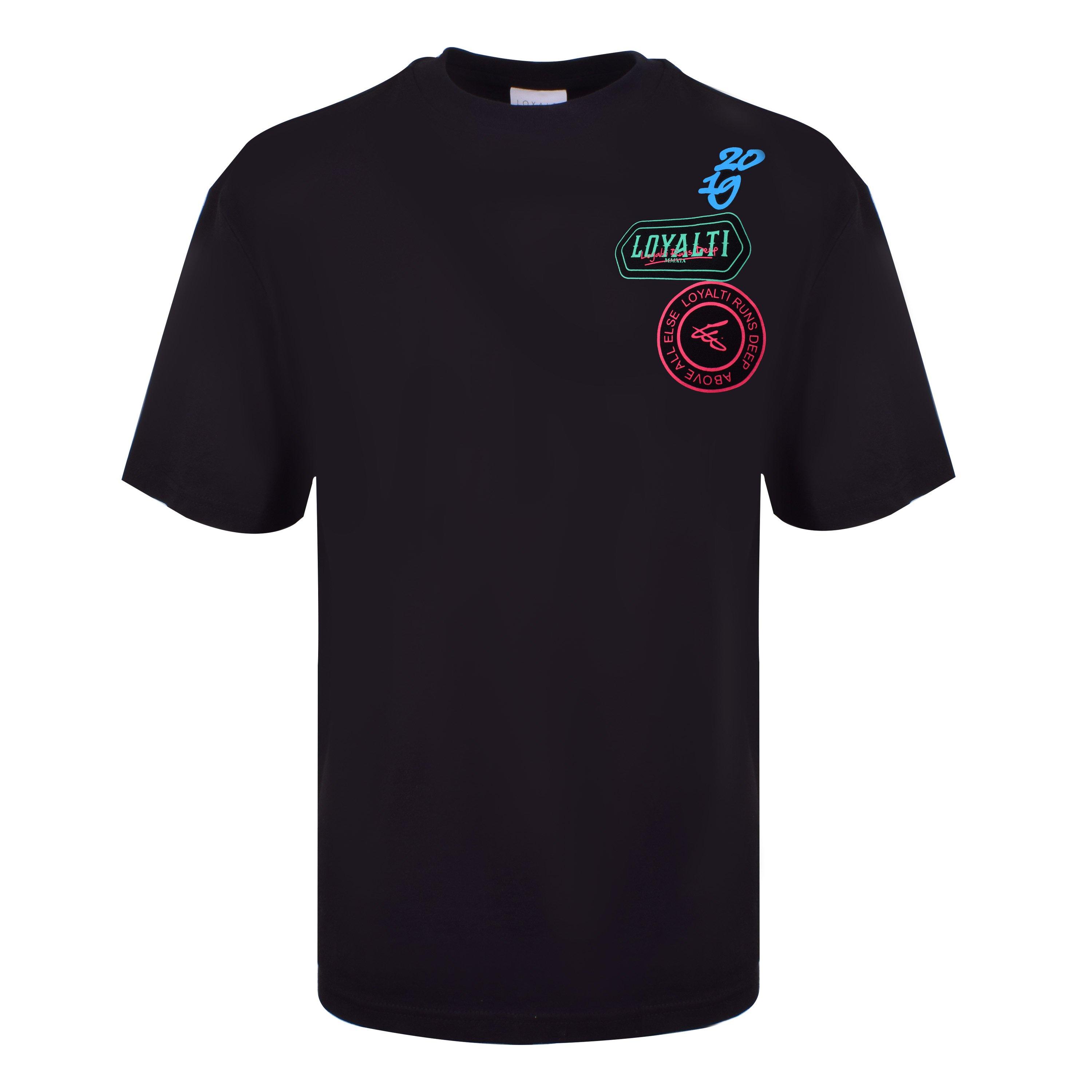 Schwarz - Loyalti - Men's Neon Badge Regular Fit T-Shirt - 1