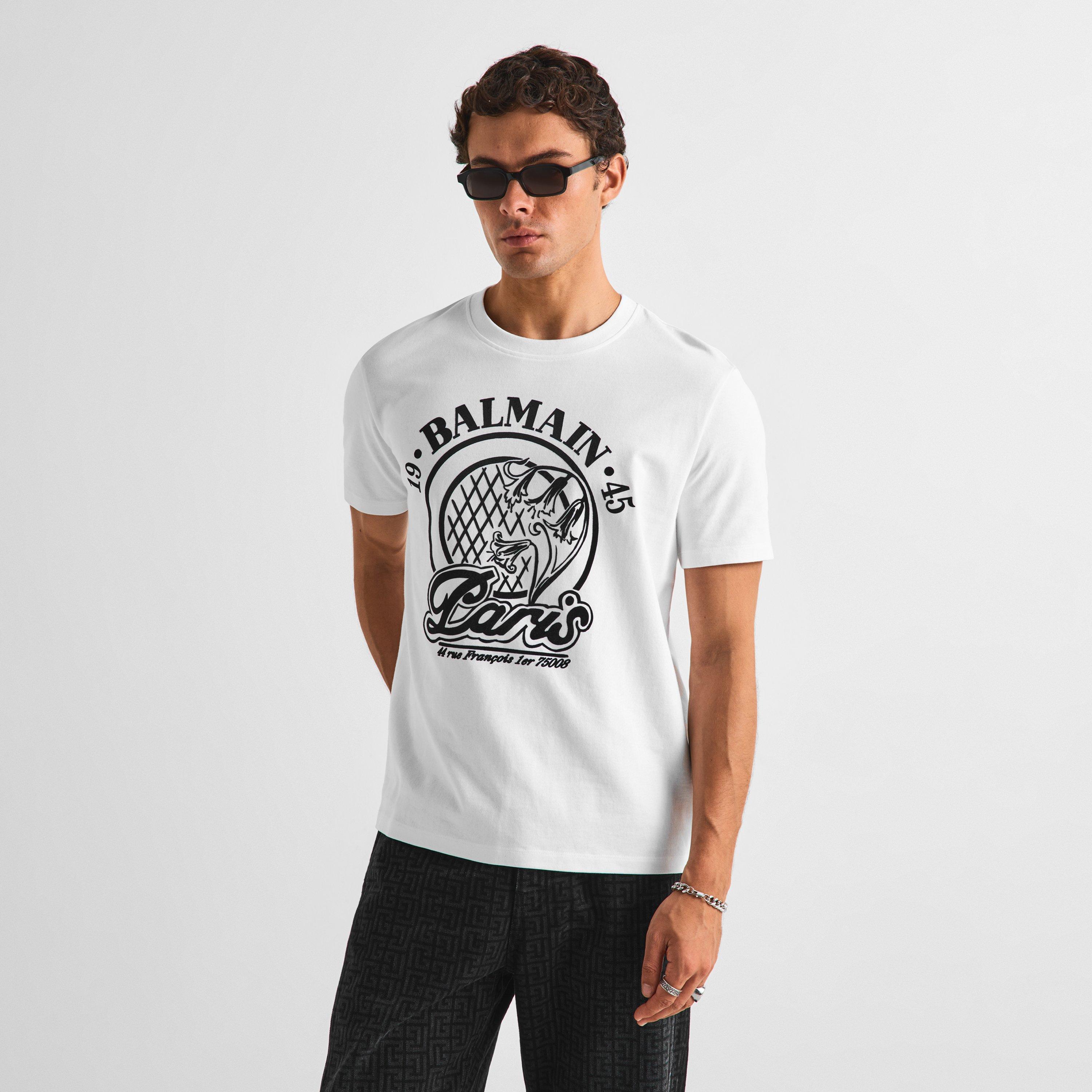 White - Balmain - Balmain Flock Tee Sn64 - 3