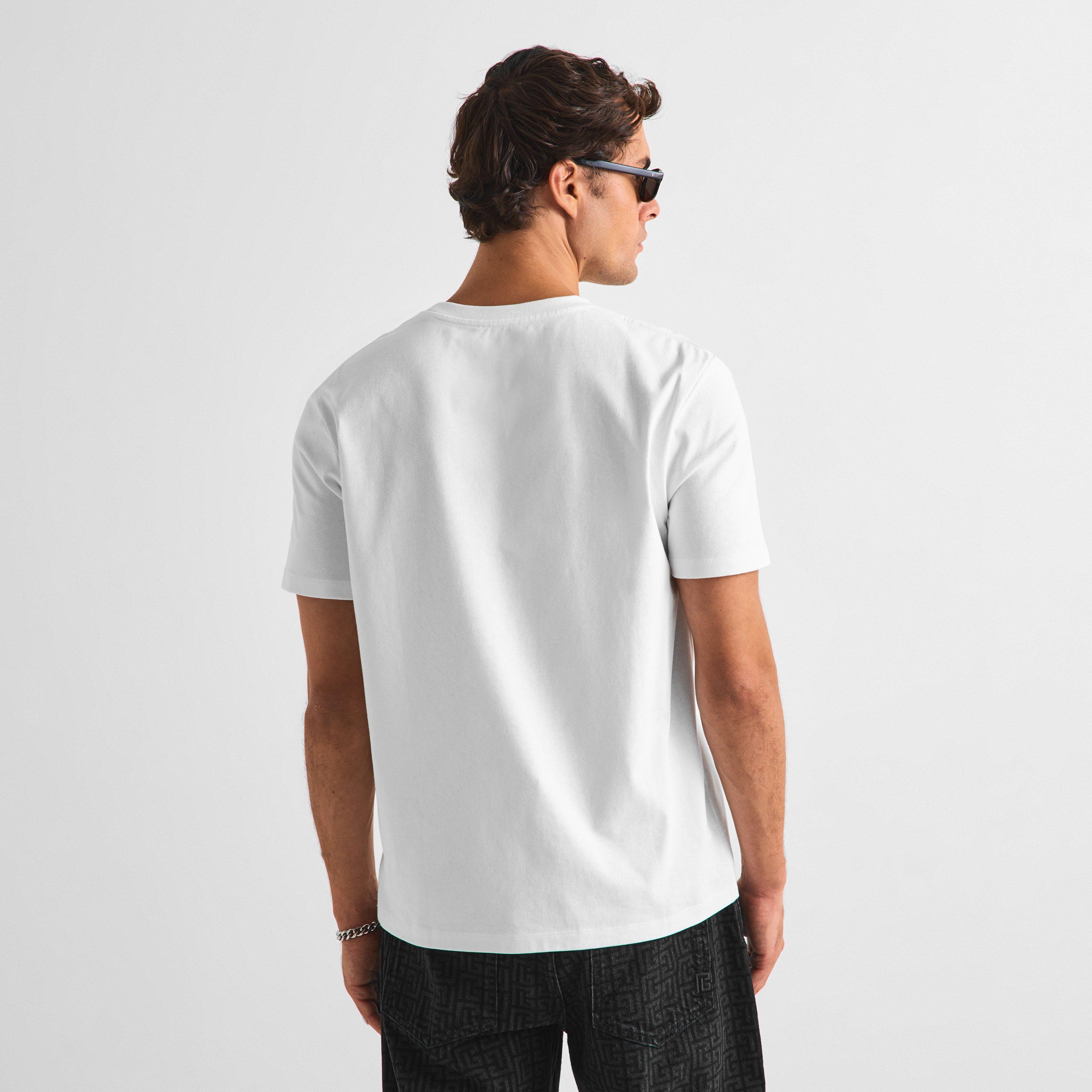 White - Balmain - Balmain Flock Tee Sn64 - 4