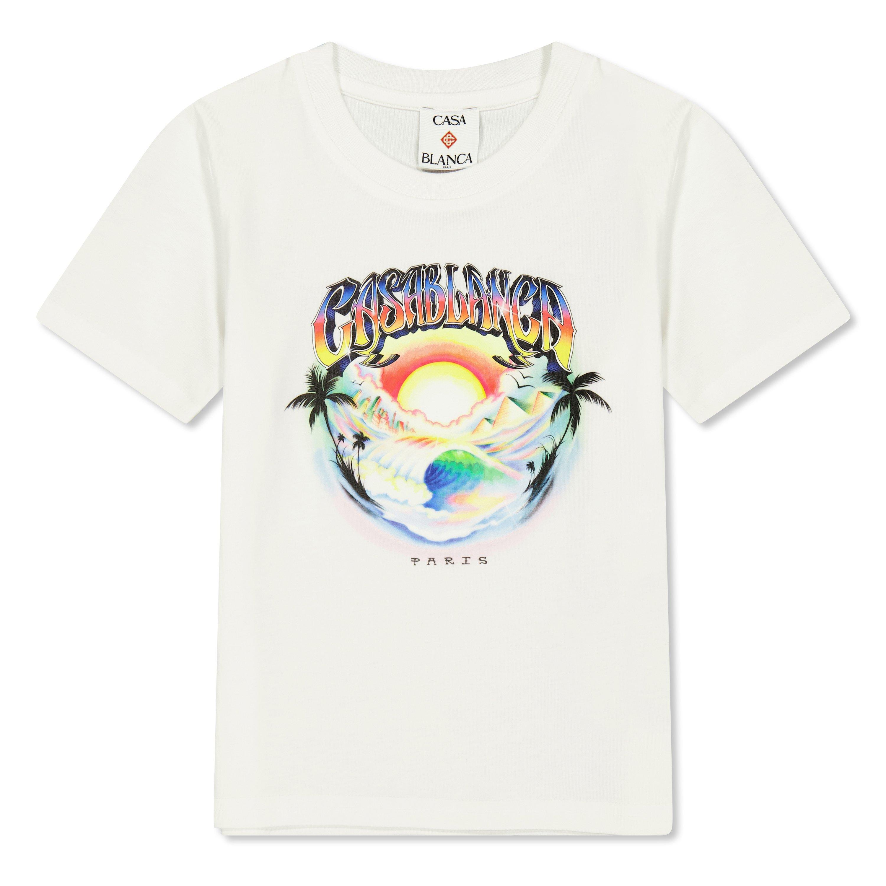 Casablanca Casa Lgo Print Tee Jn63 - White - Size 11-12Y